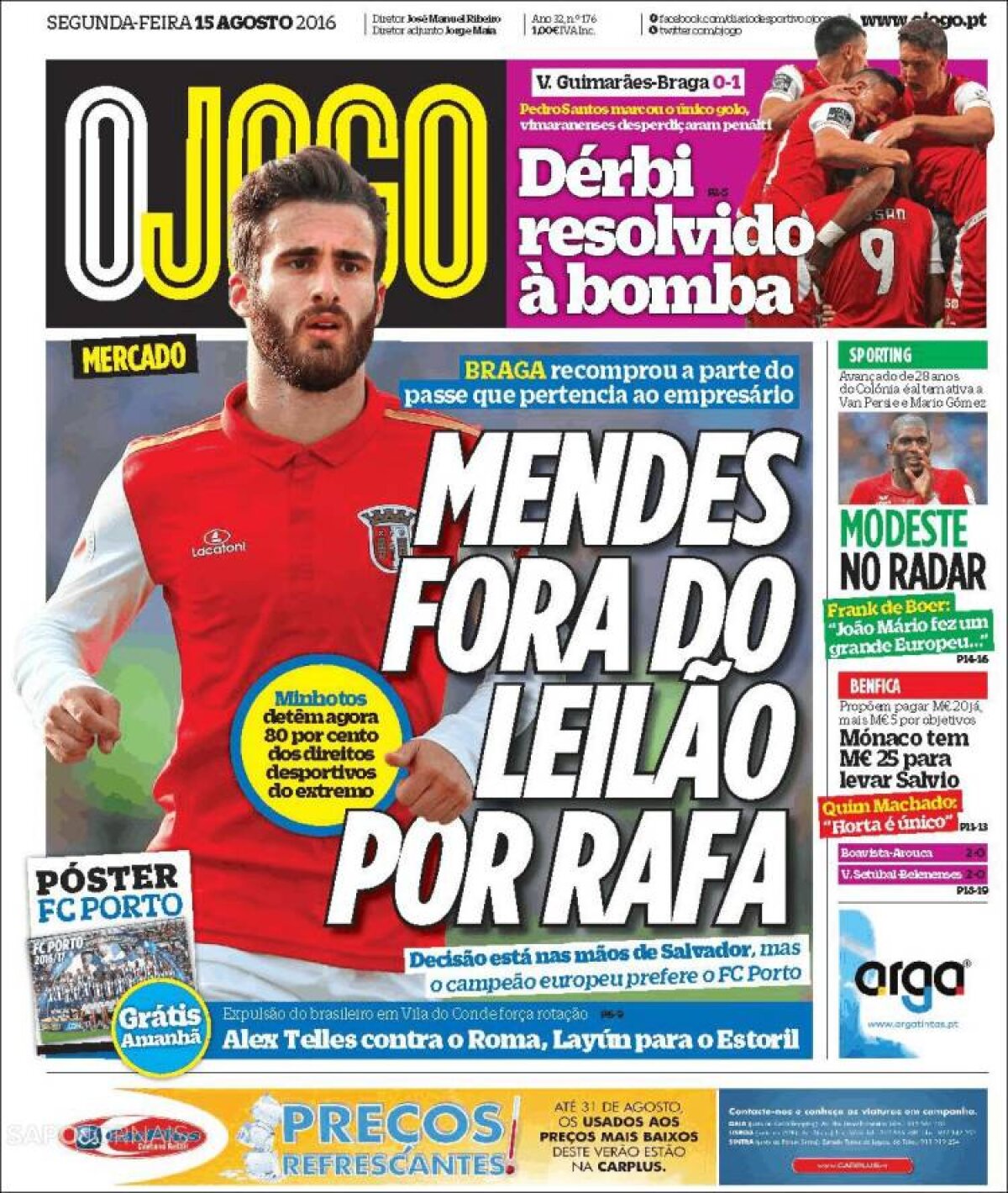 Ce scriu azi ziarele de sport din lume (15 august 2016)