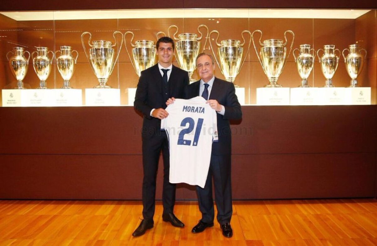 GALERIE FOTO Morata a izbucnit în plâns la prezentarea la Real Madrid » Spaniolul a fost însoțit de iubita italiancă, Alice, care a făcut furori
