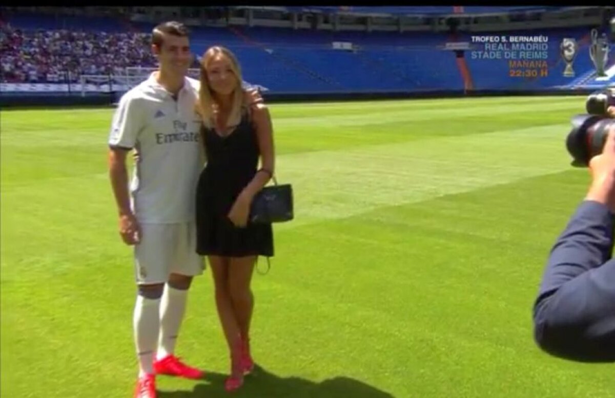 GALERIE FOTO Morata a izbucnit în plâns la prezentarea la Real Madrid » Spaniolul a fost însoțit de iubita italiancă, Alice, care a făcut furori