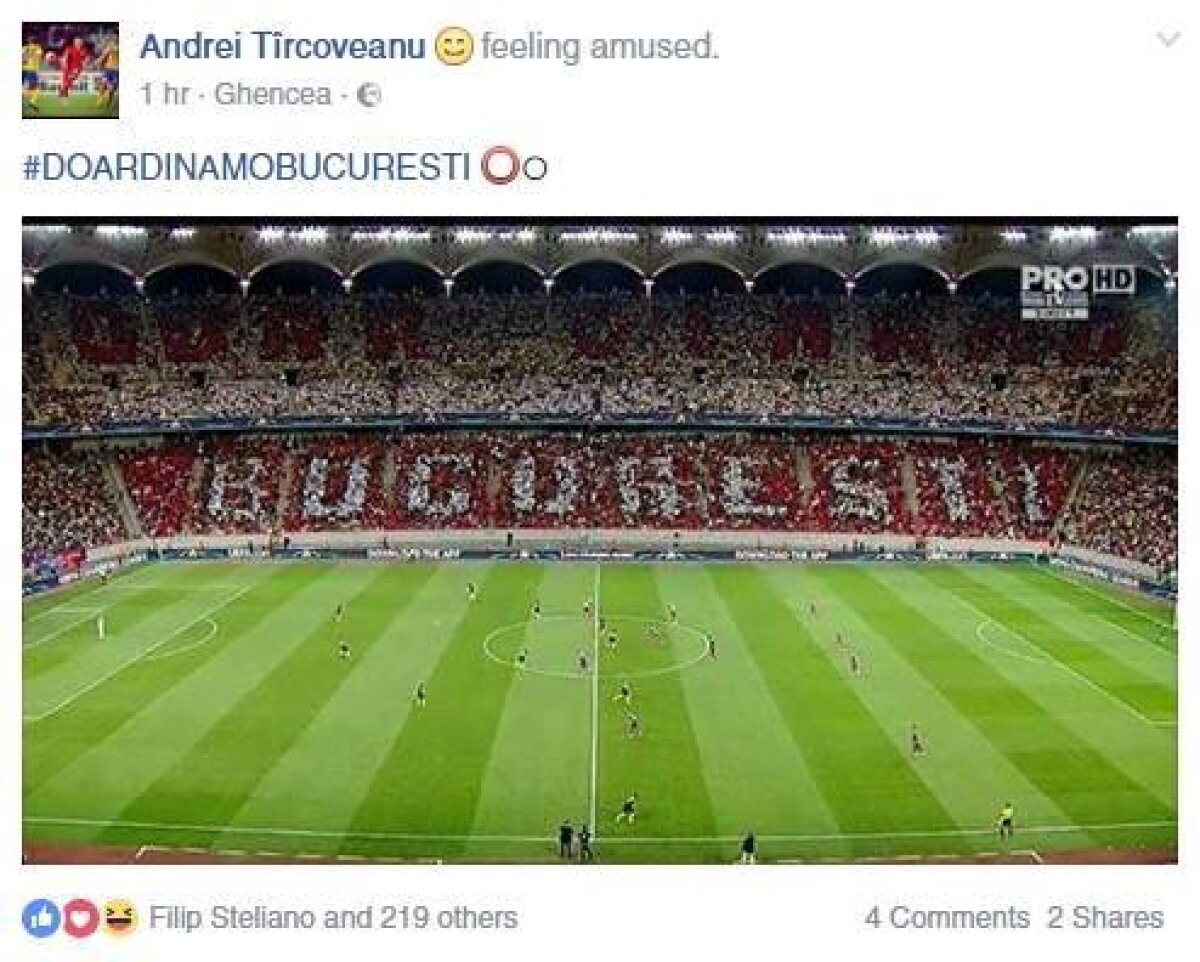 FOTO Reacțiile dinamoviștilor după coregrafia de la Steaua - City » Cum s-au amuzat jucătorii și oficialii după gestul fără precedent al suporterilor lor