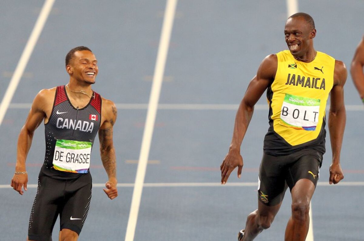 FOTO Moment genial oferit de Bolt în semifinala la 200 de metri » Jamaicanul a terminat cursa certându-și adversarul: "Ce naiba faci?"