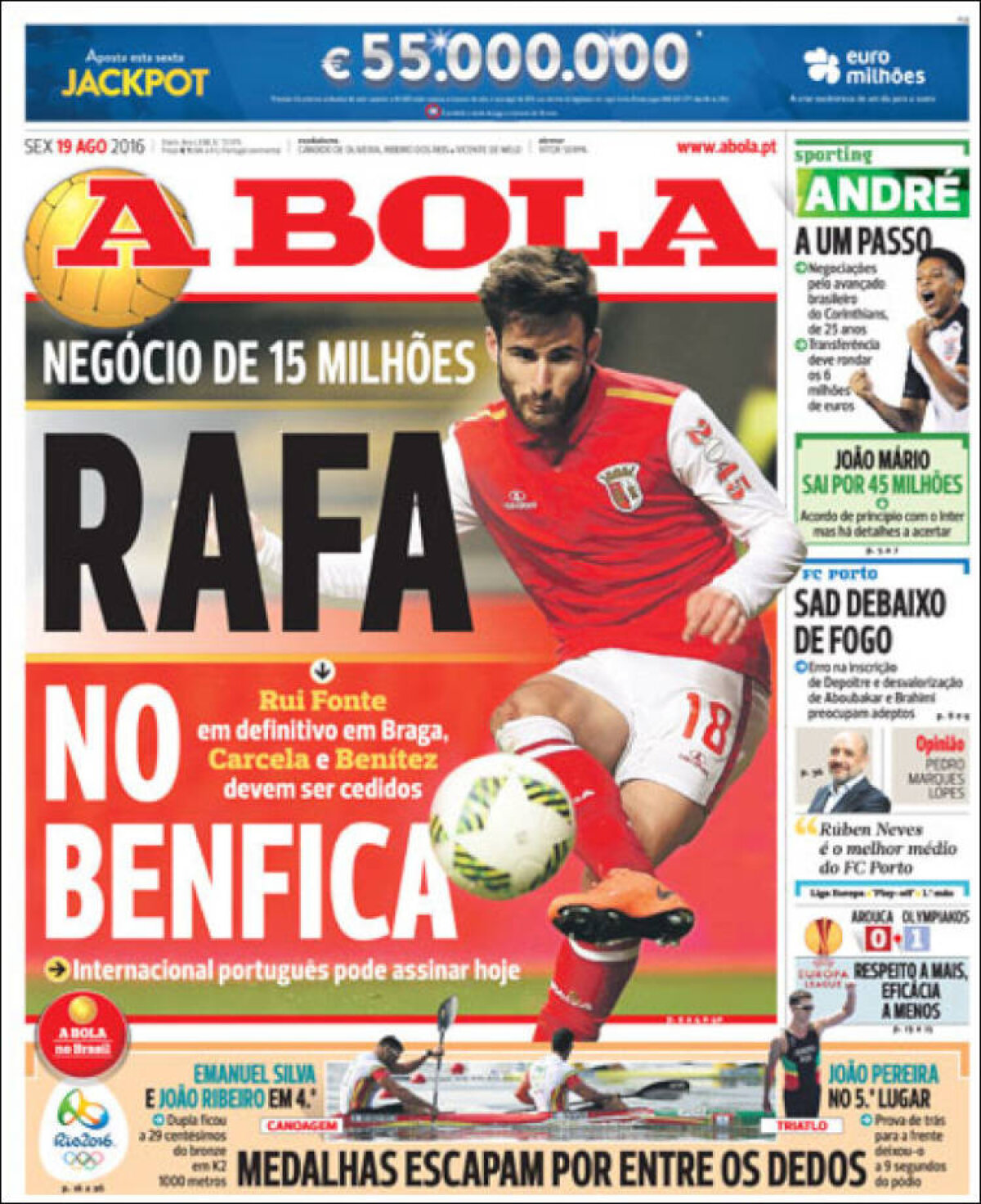 Ce scriu azi ziarele de sport din lume (19 august 2016)