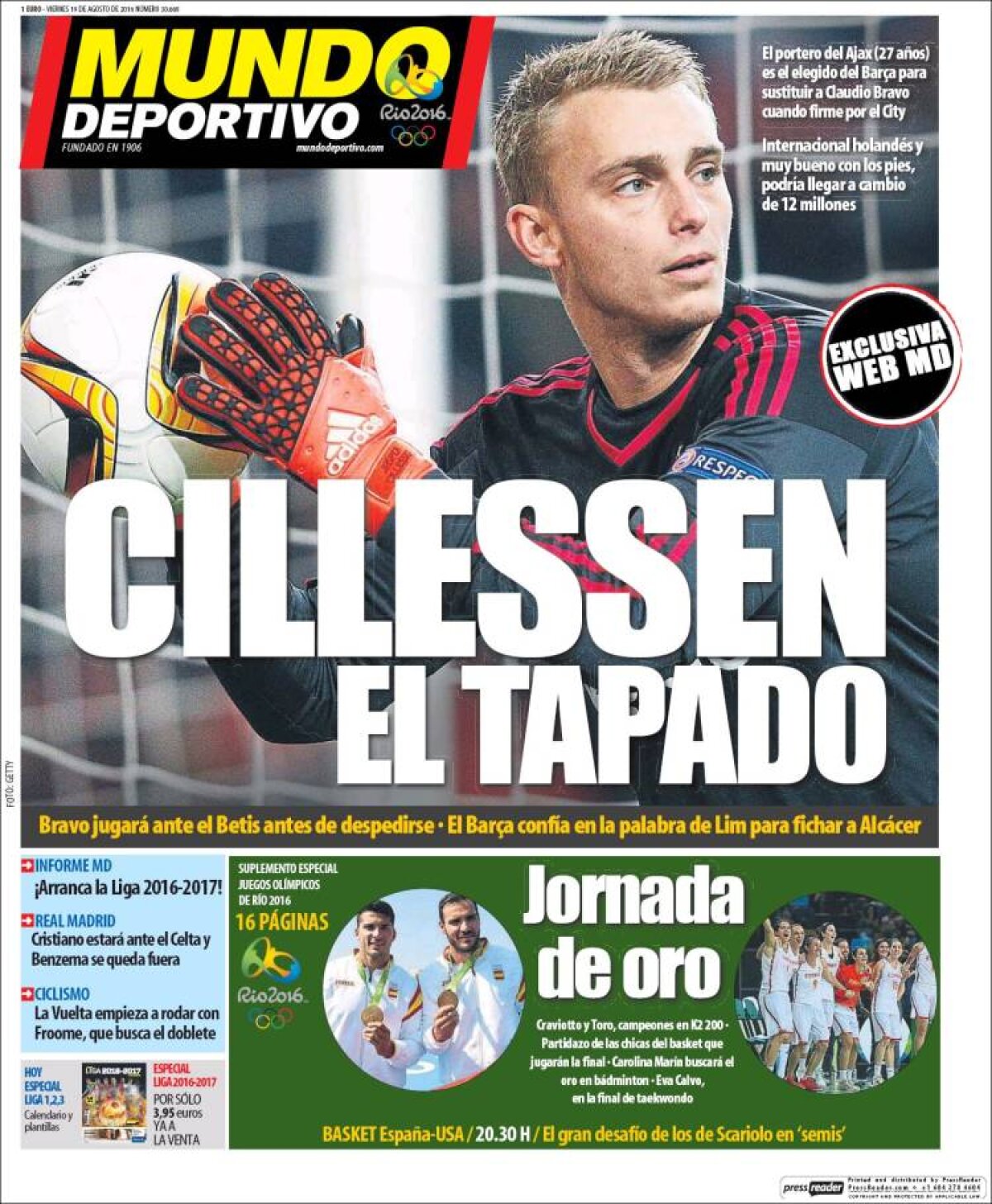 Ce scriu azi ziarele de sport din lume (19 august 2016)