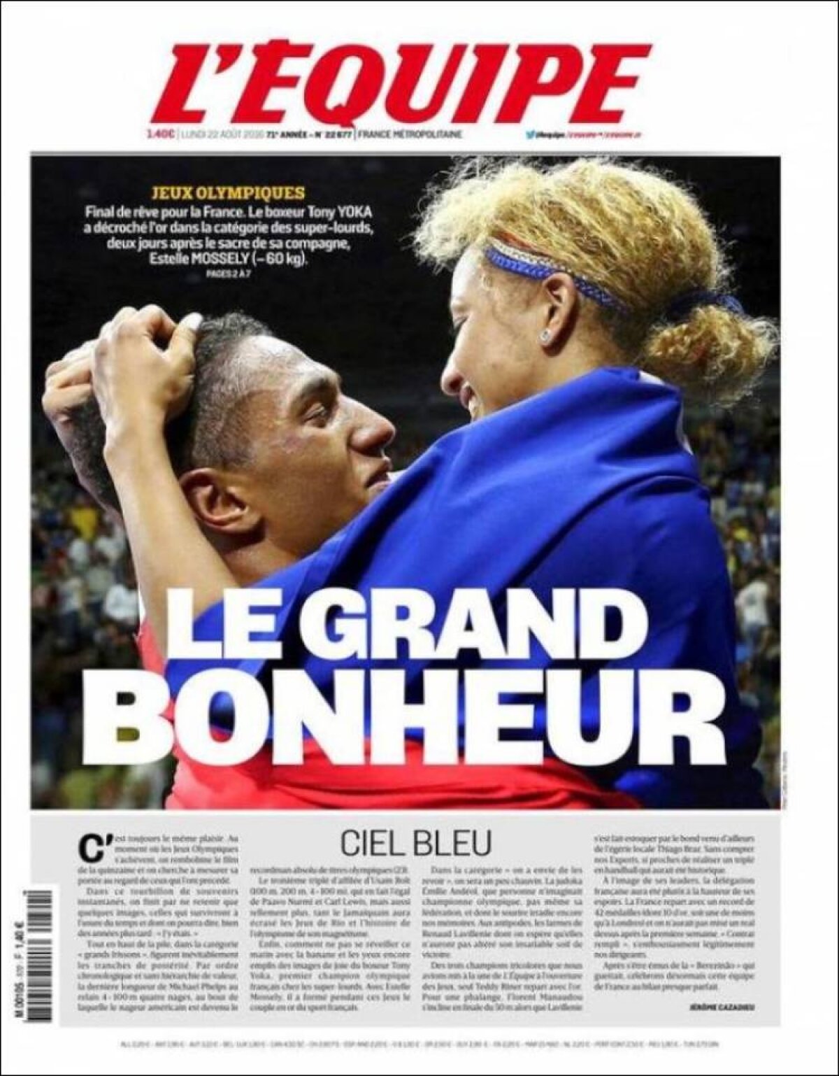 Ce scriu azi ziarele de sport din lume (22 august 2016)