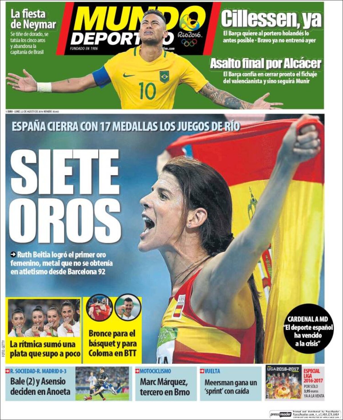 Ce scriu azi ziarele de sport din lume (22 august 2016)