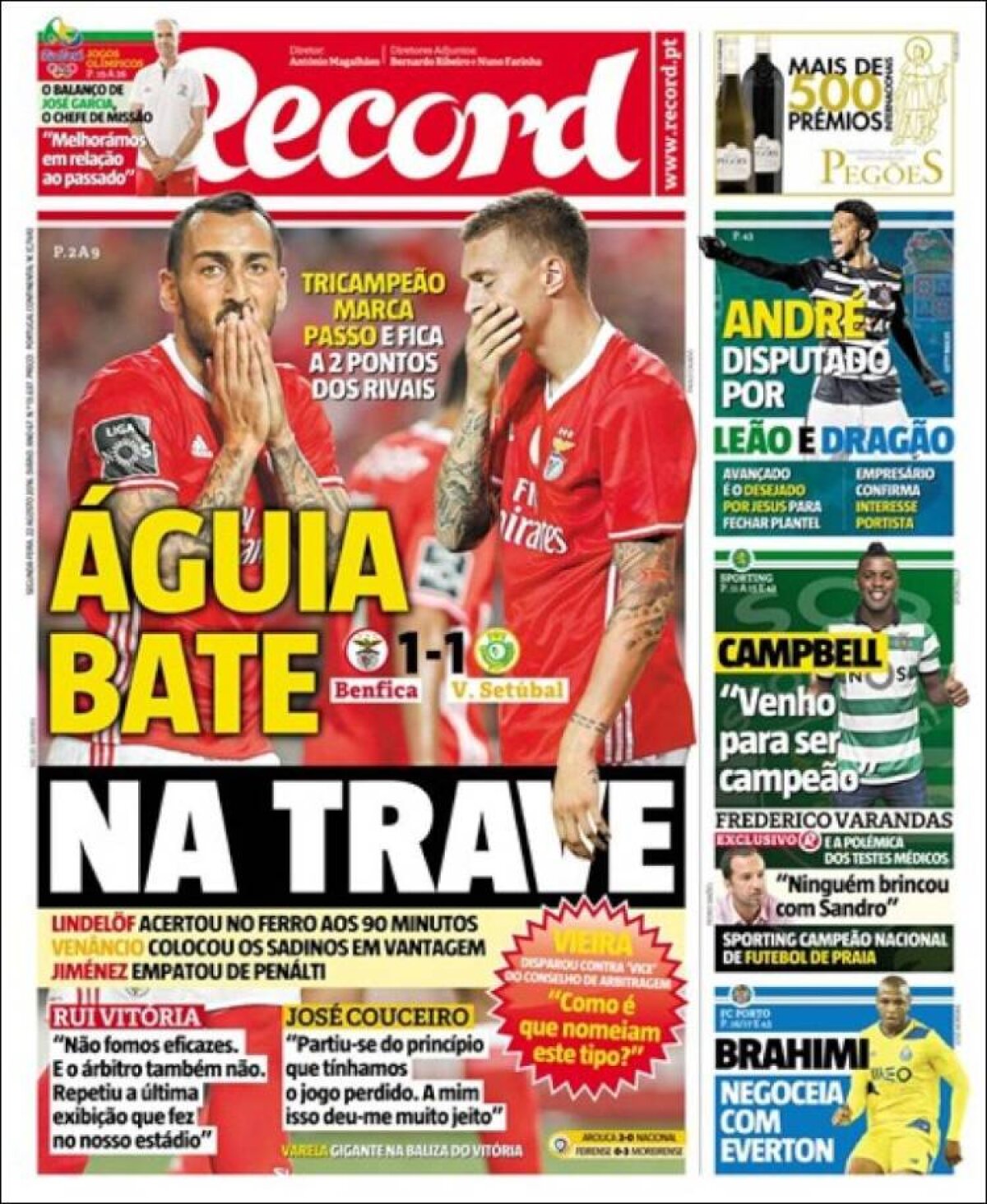 Ce scriu azi ziarele de sport din lume (22 august 2016)