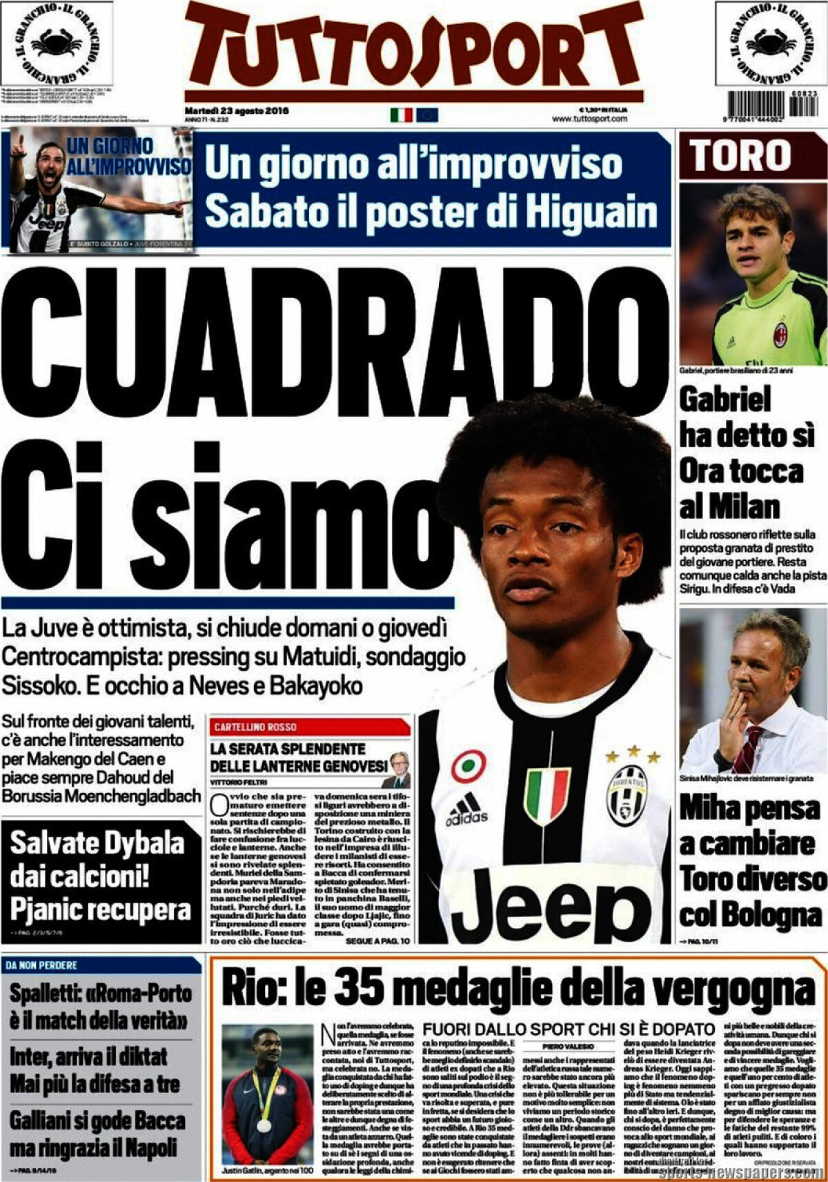 Ce scriu azi ziarele de sport din lume (23 august 2016)