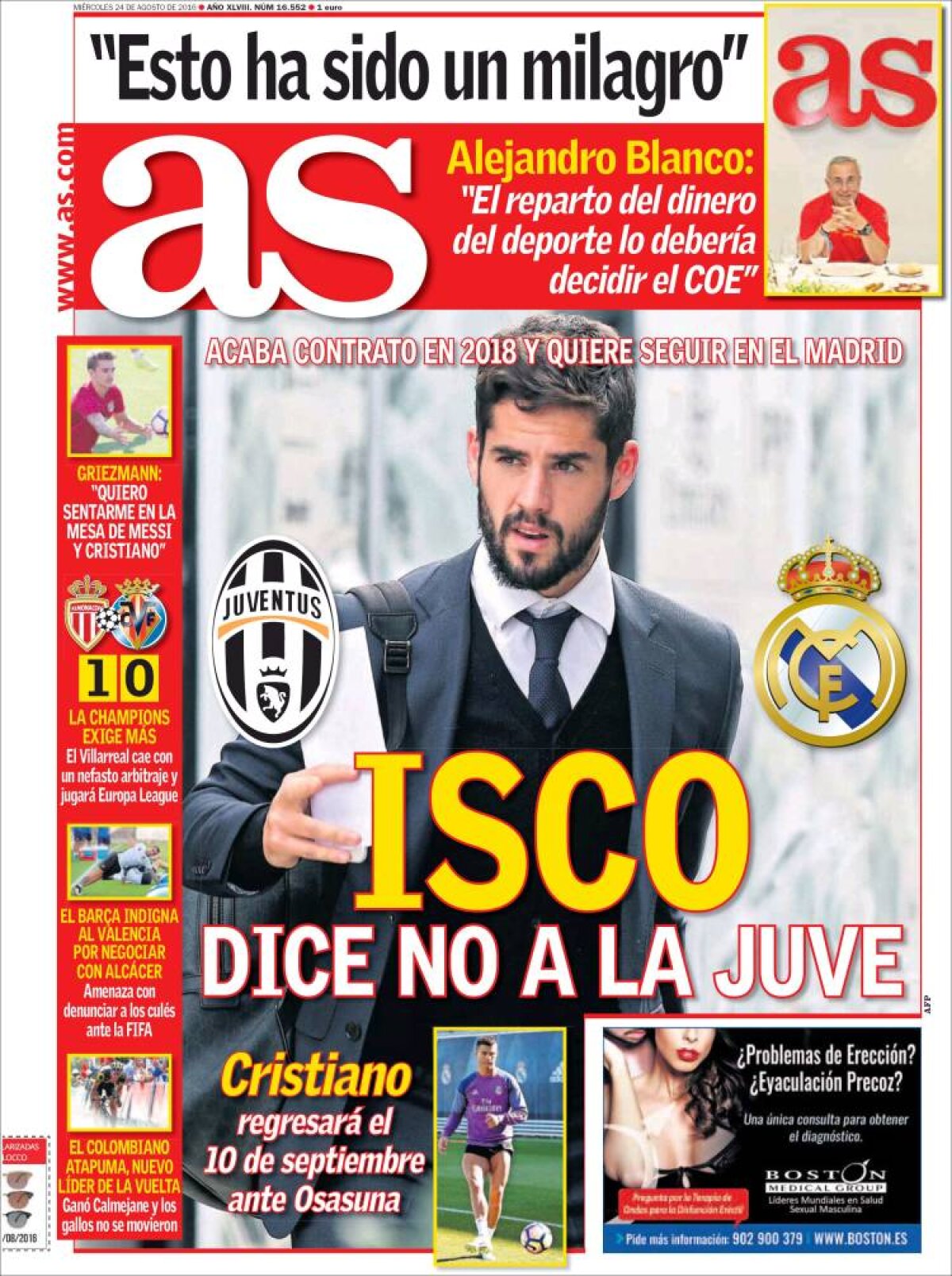 Ce scriu azi ziarele de sport din lume (24 august 2016)