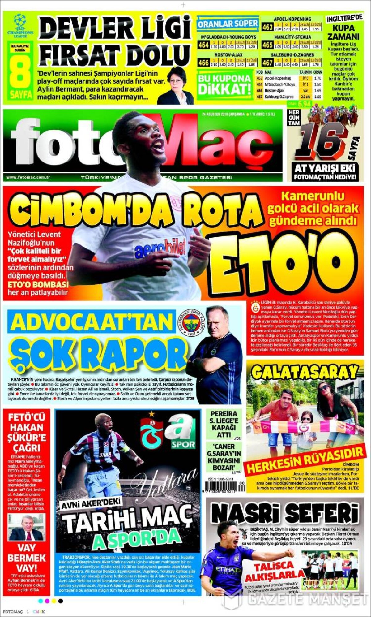 Ce scriu azi ziarele de sport din lume (24 august 2016)