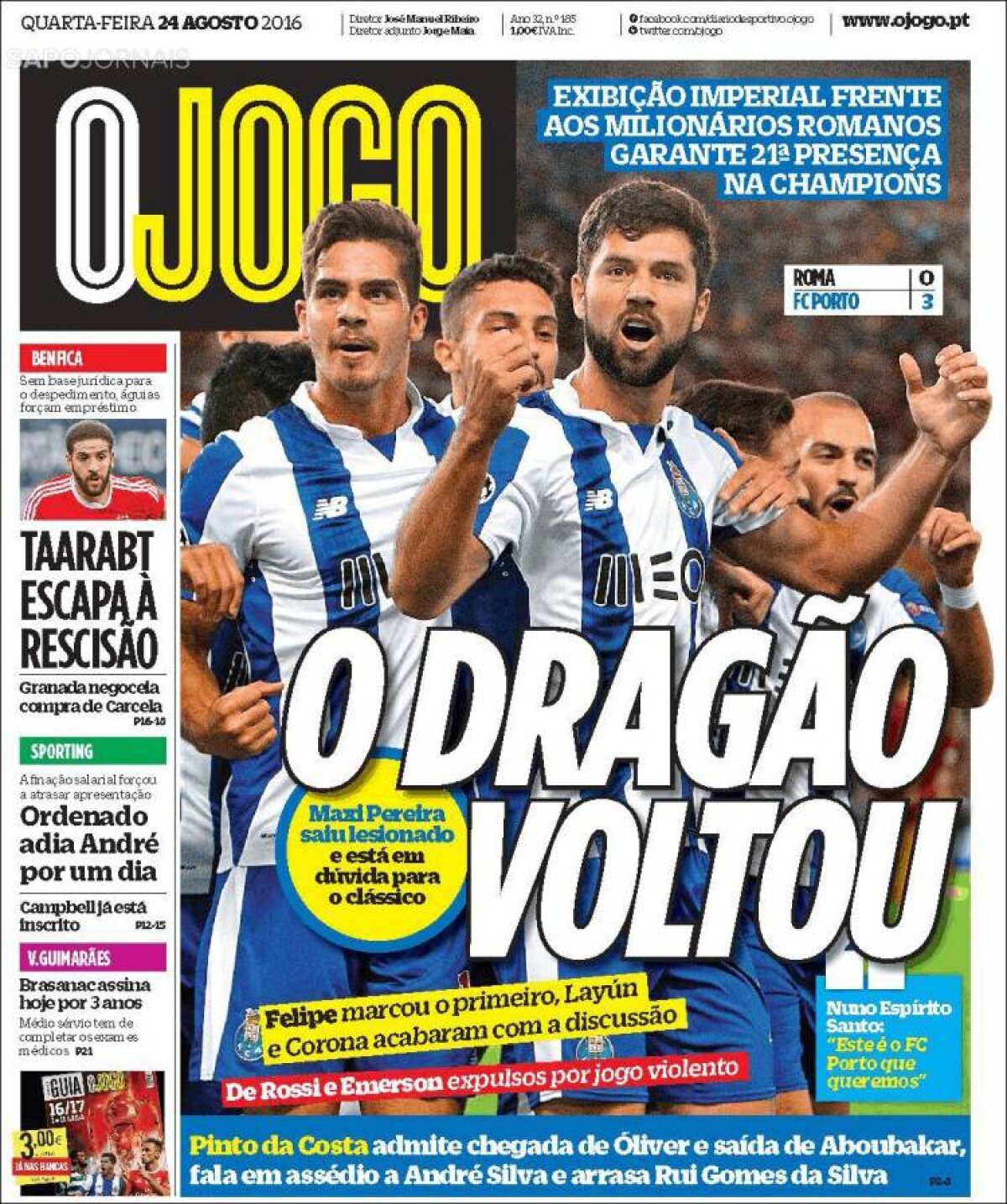 Ce scriu azi ziarele de sport din lume (24 august 2016)