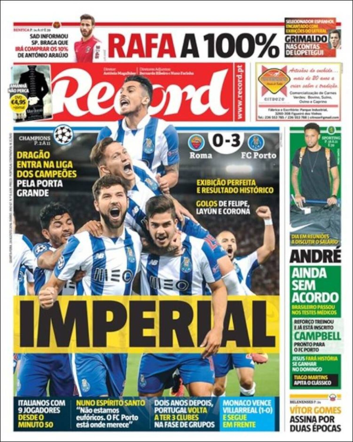 Ce scriu azi ziarele de sport din lume (24 august 2016)