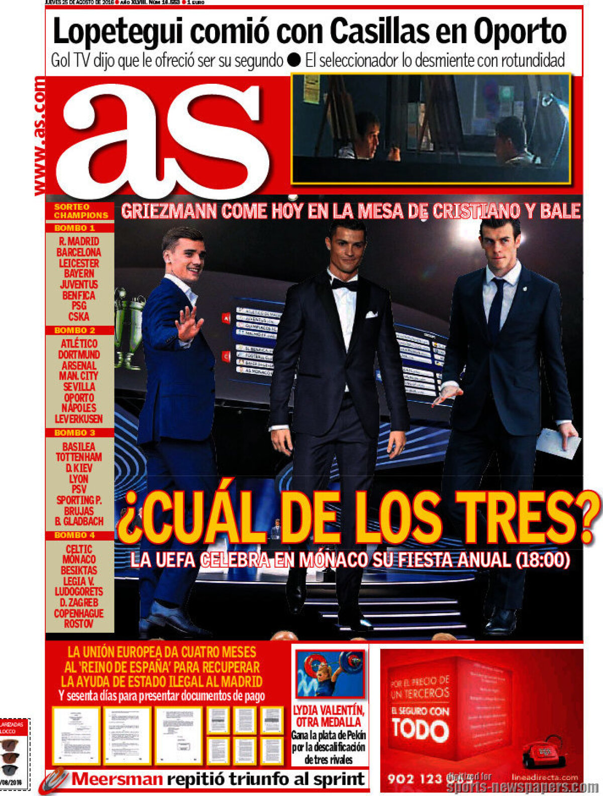 Ce scriu azi ziarele de sport din lume (25 august 2016)