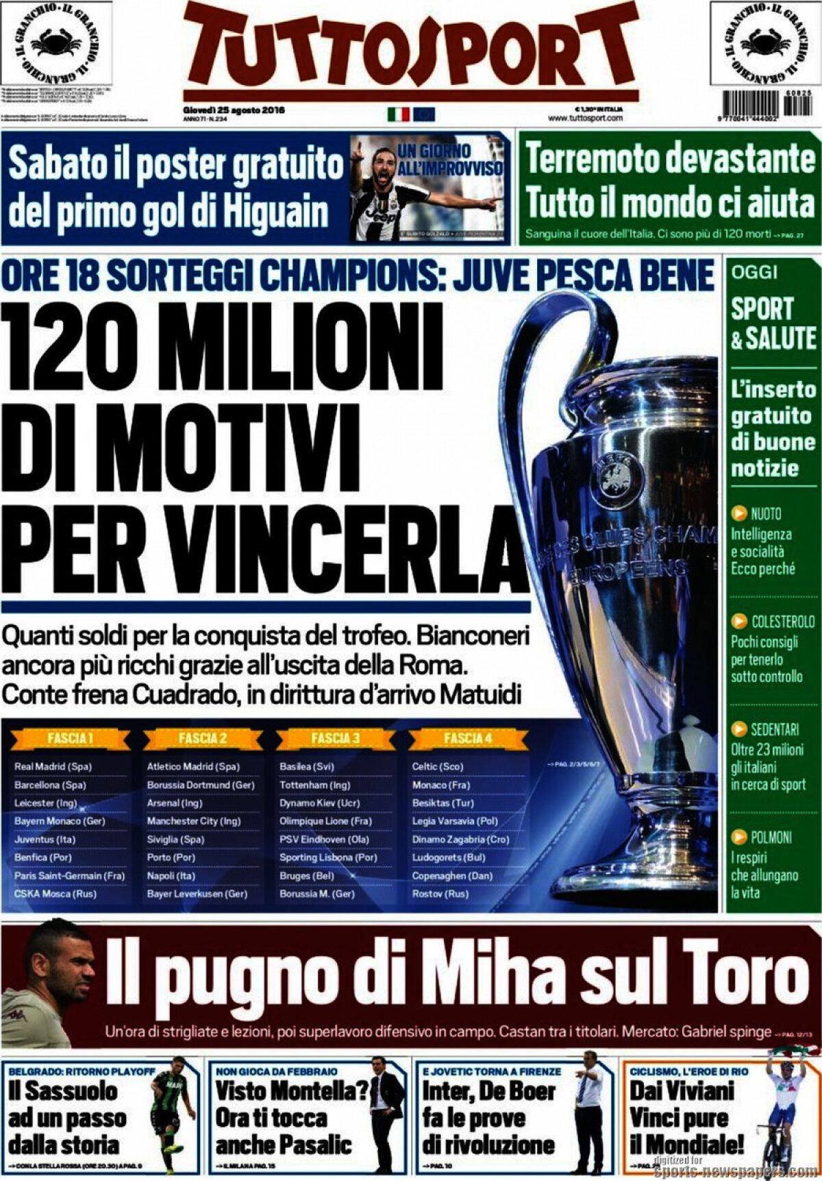 Ce scriu azi ziarele de sport din lume (25 august 2016)