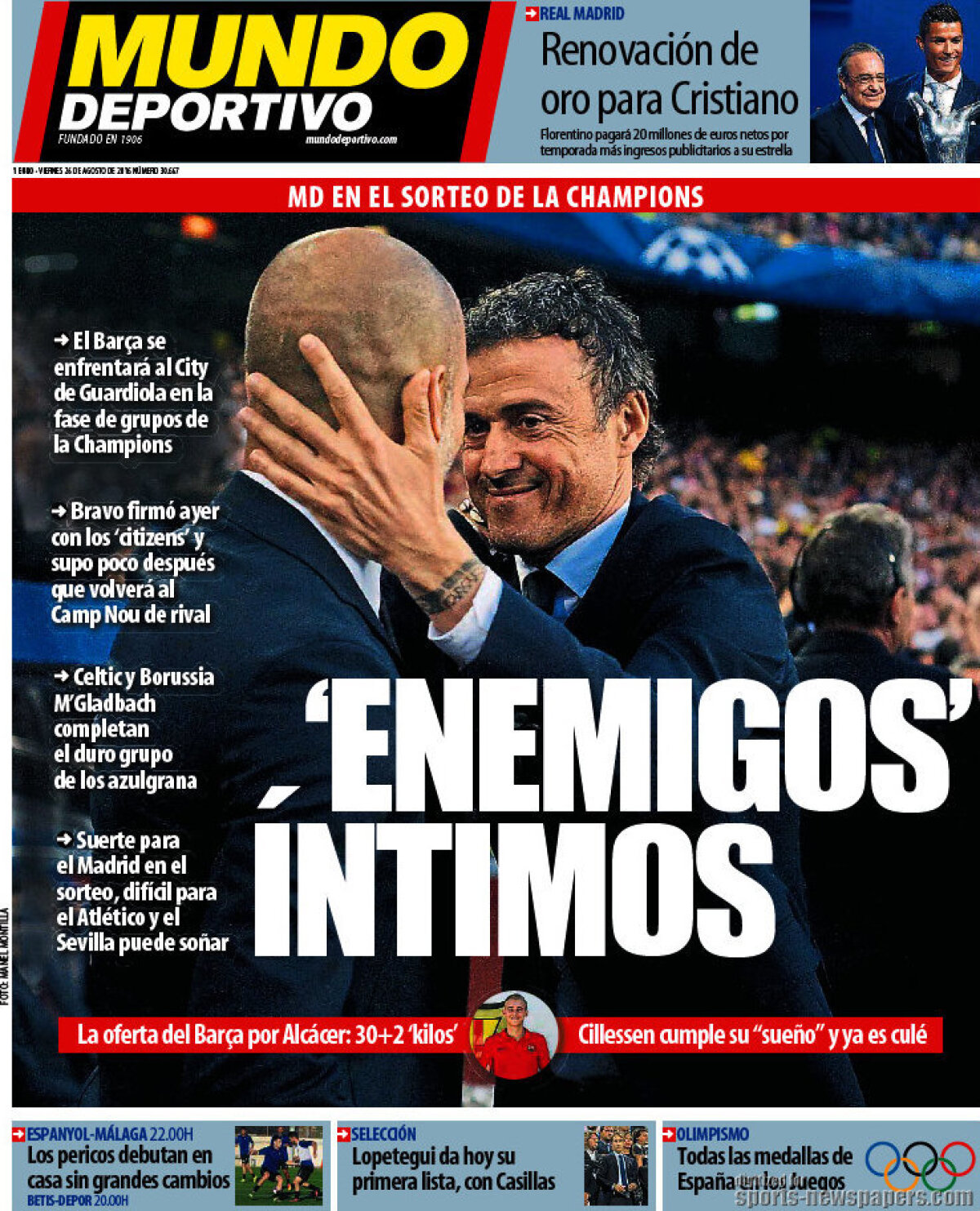 Ce scriu azi ziarele de sport din lume (26 august 2016)