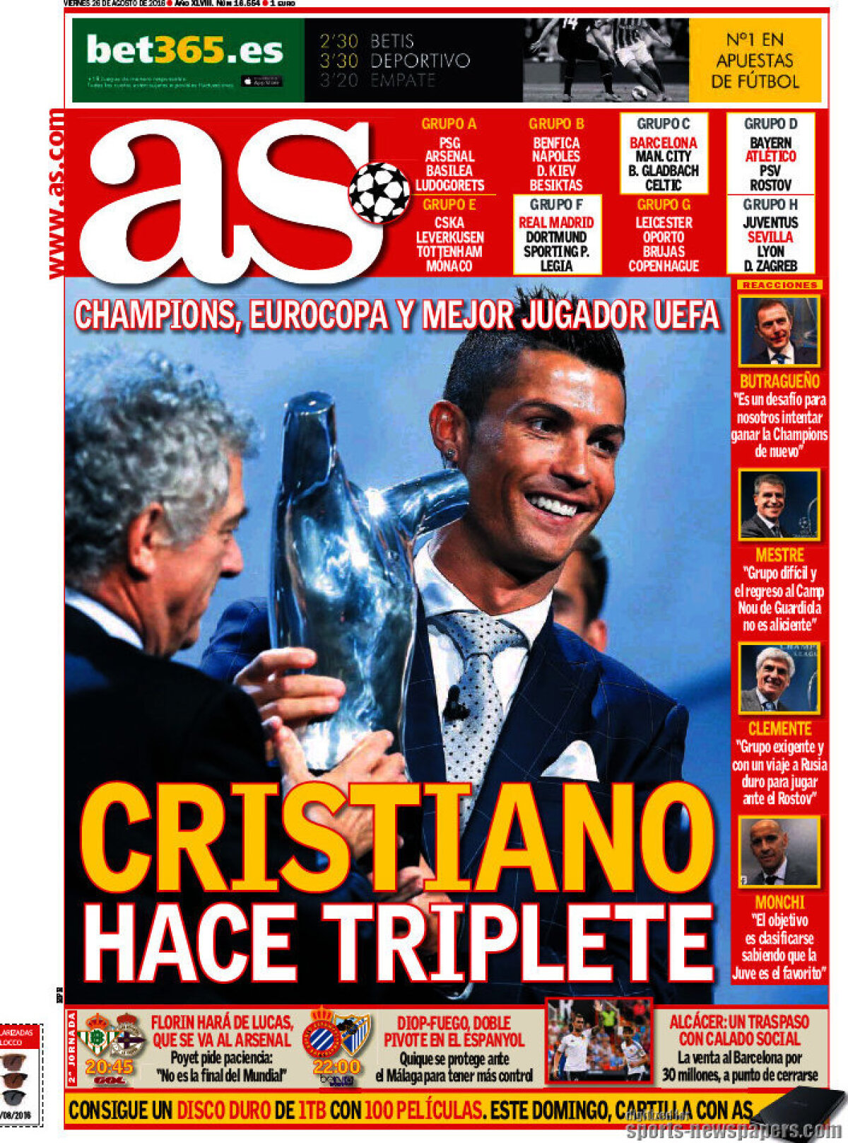 Ce scriu azi ziarele de sport din lume (26 august 2016)