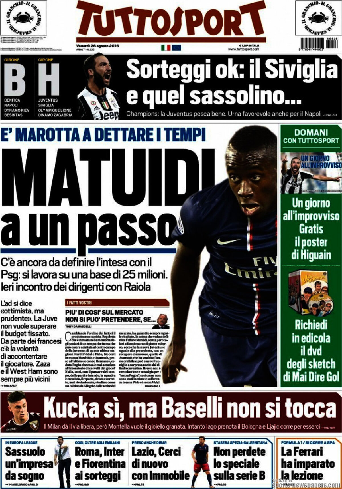 Ce scriu azi ziarele de sport din lume (26 august 2016)