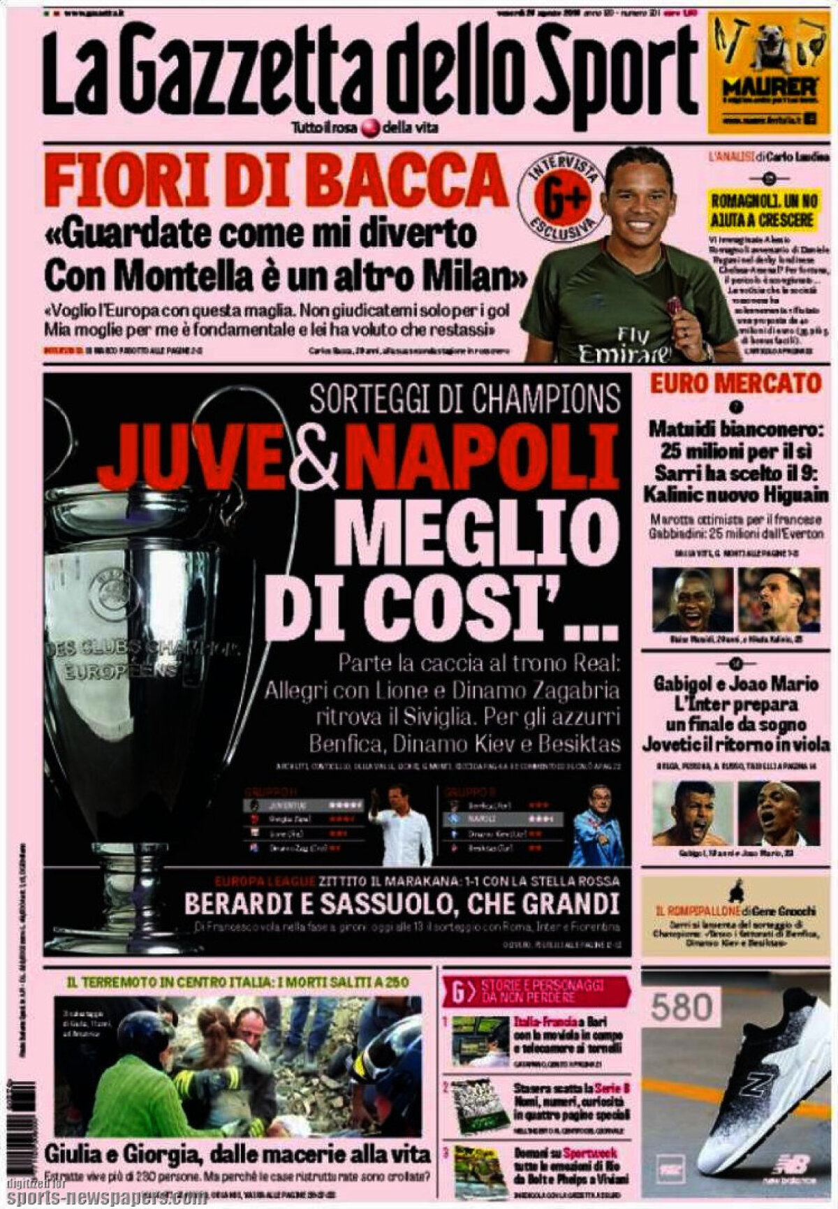 Ce scriu azi ziarele de sport din lume (26 august 2016)