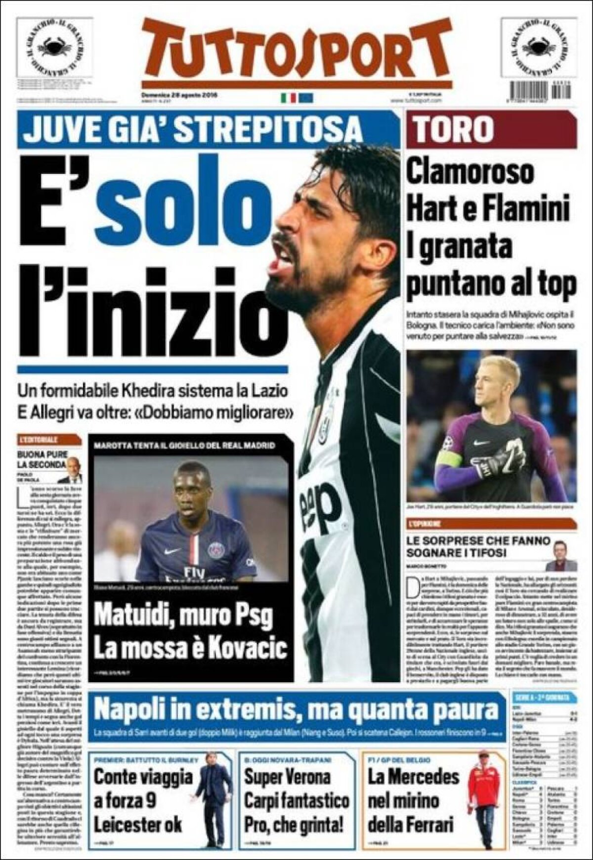 Ce scriu azi ziarele de sport din lume (28 august 2016)