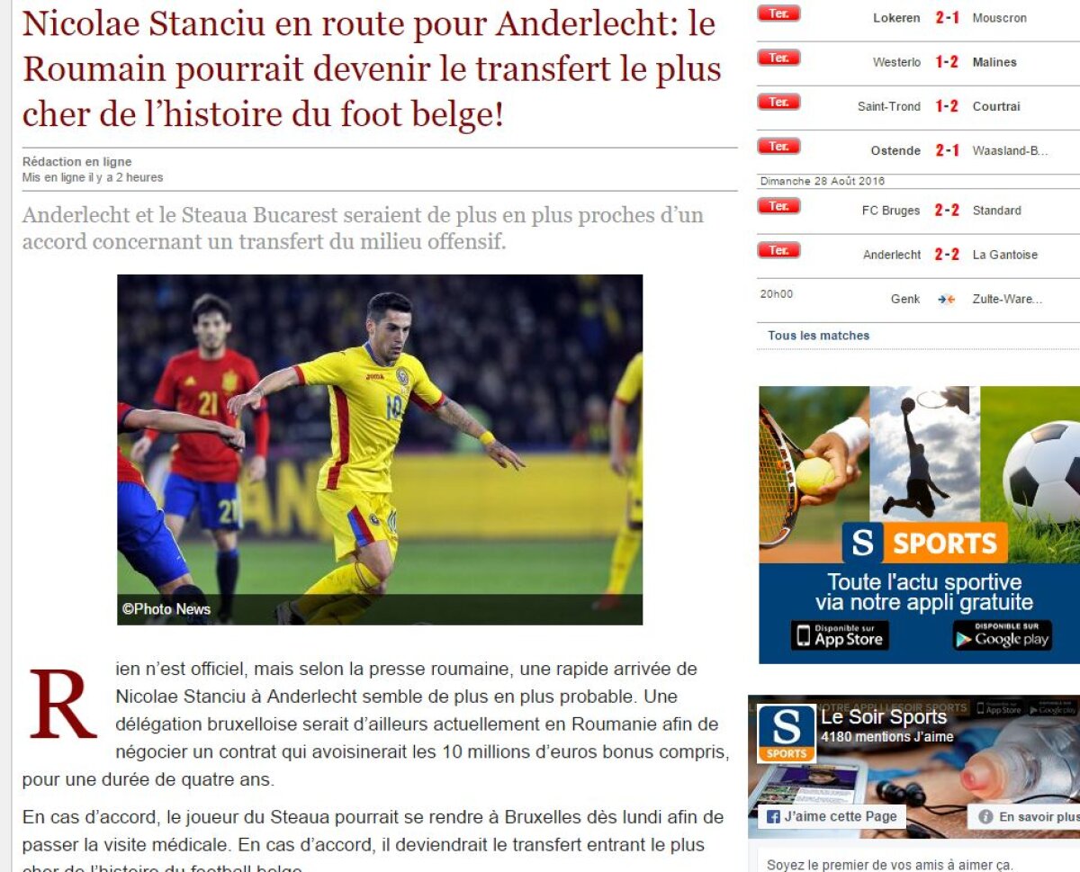 GALERIE FOTO Primele imagini cu Stanciu după transferul la Anderlecht, egalată azi la ultima fază! Cum au tratat ziarele din Belgia mutarea