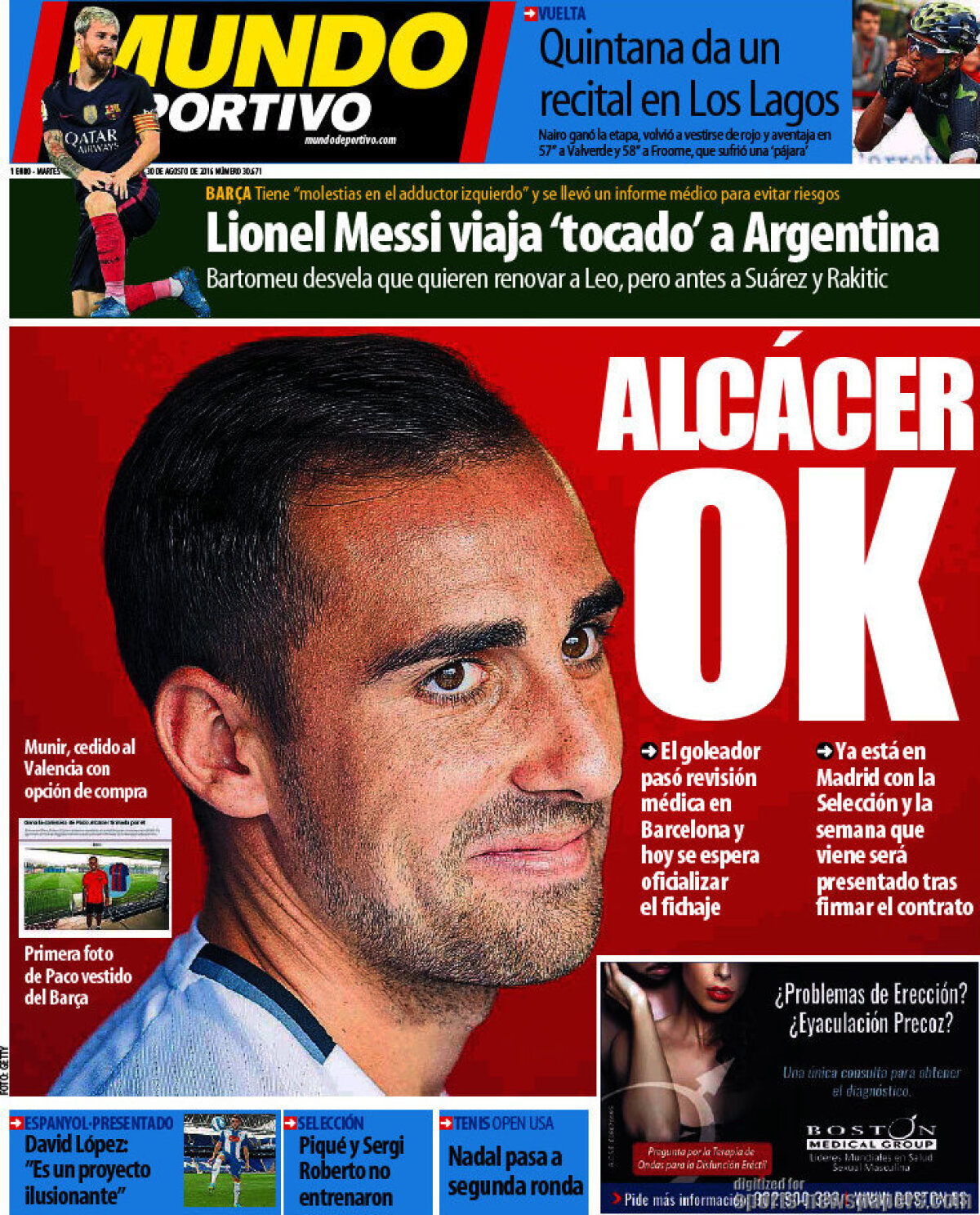 Ce scriu azi ziarele de sport din lume (30 august 2016)