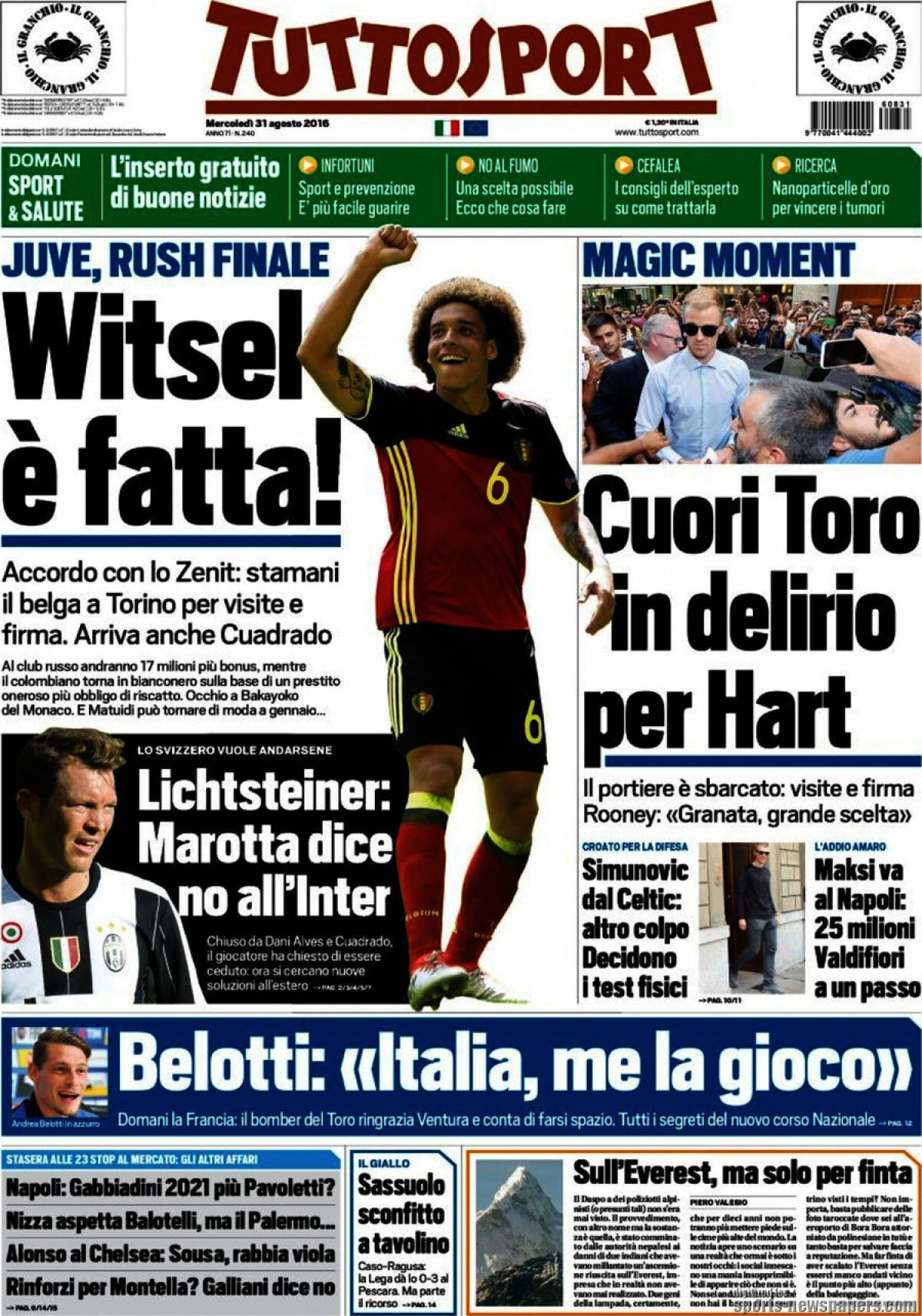 Ce scriu azi ziarele de sport din lume (31 august 2016)