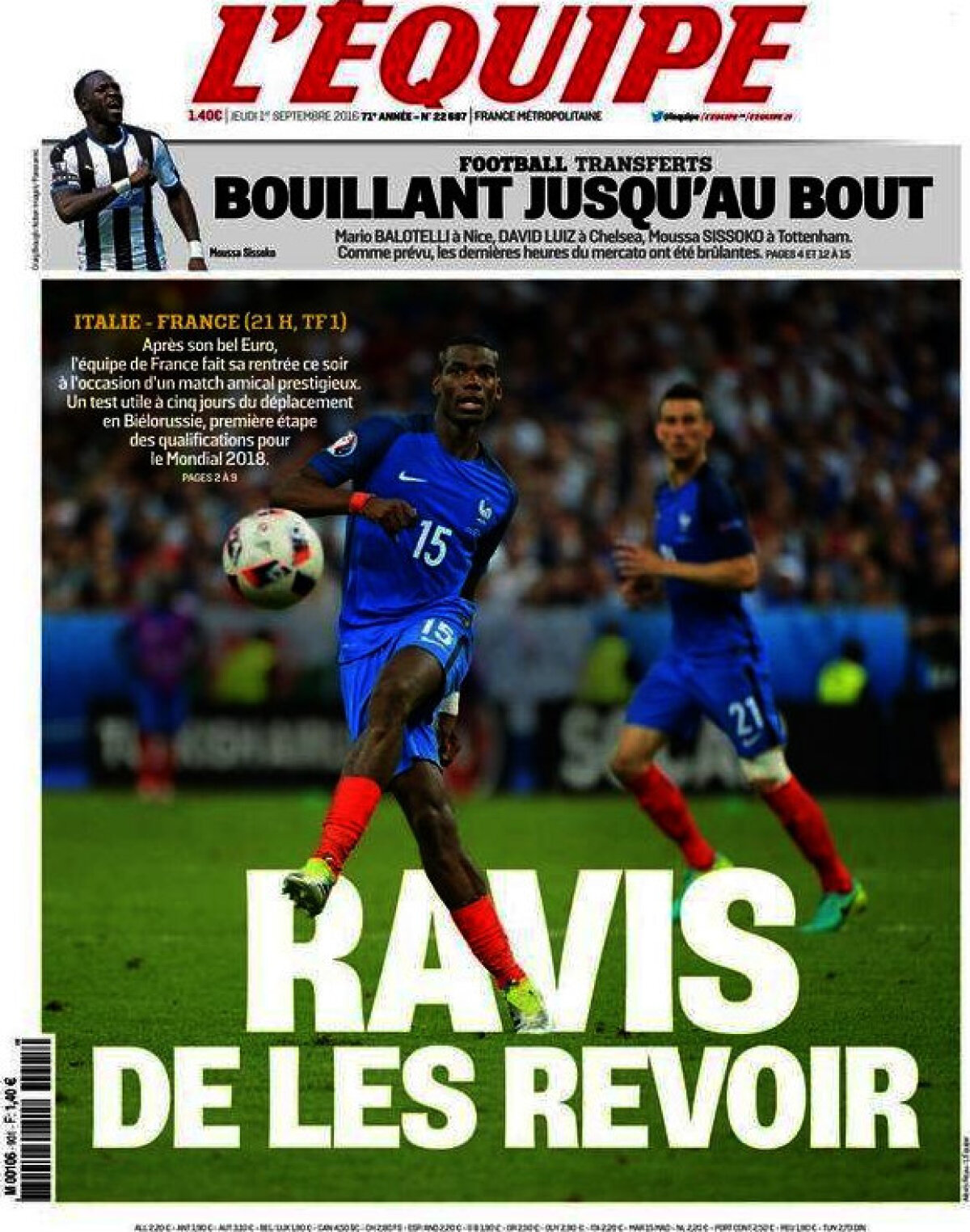 Ce scriu azi ziarele de sport din lume (1 septembrie 2016)