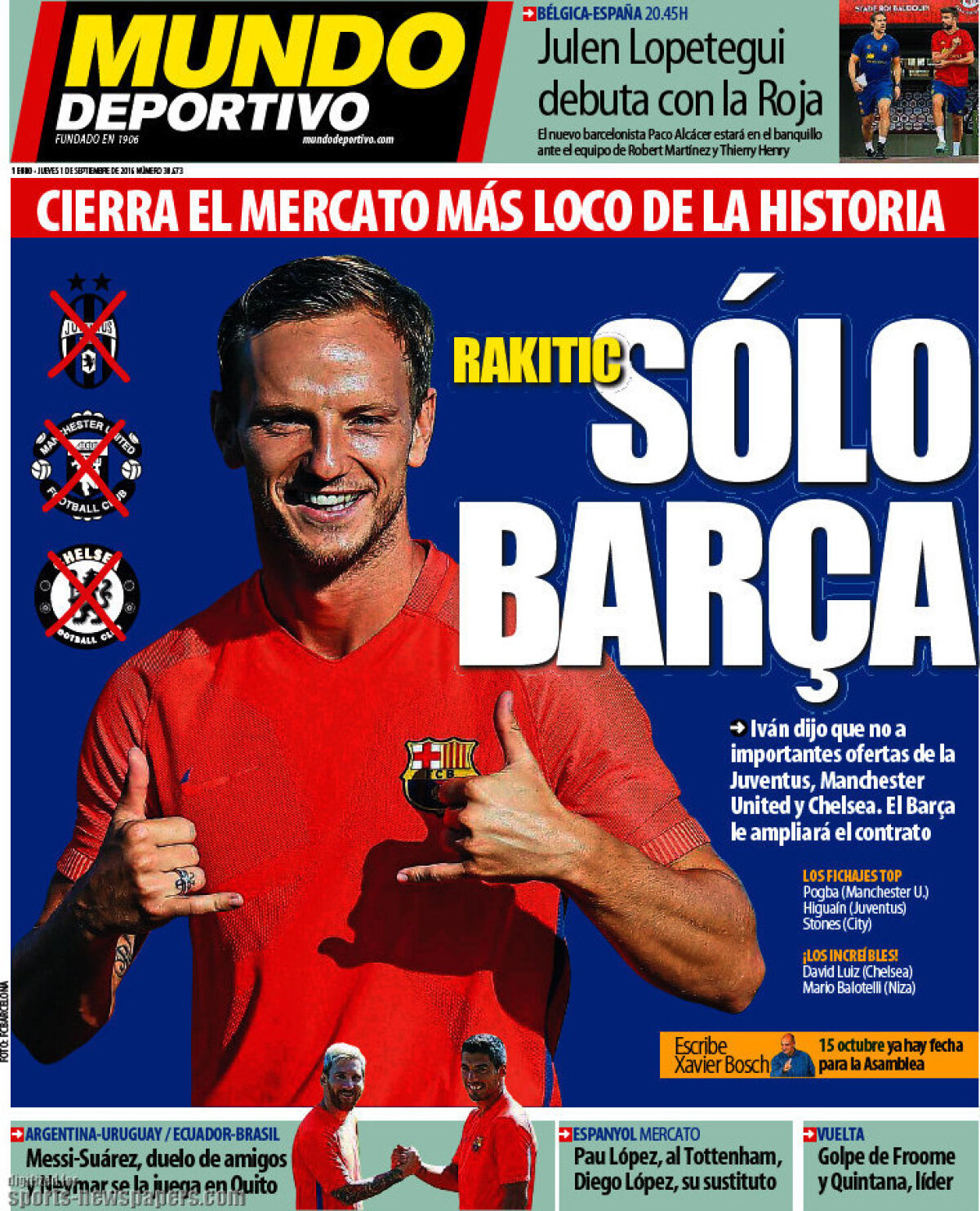 Ce scriu azi ziarele de sport din lume (1 septembrie 2016)