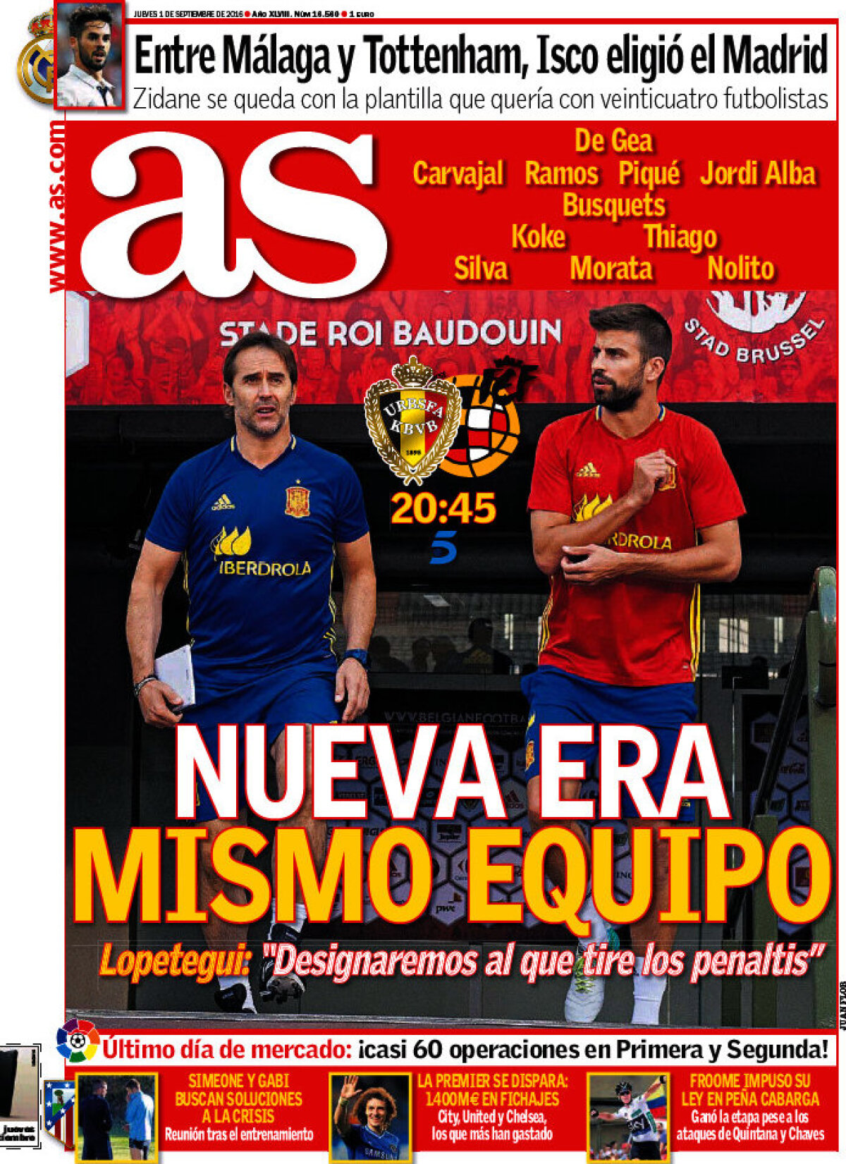 Ce scriu azi ziarele de sport din lume (1 septembrie 2016)