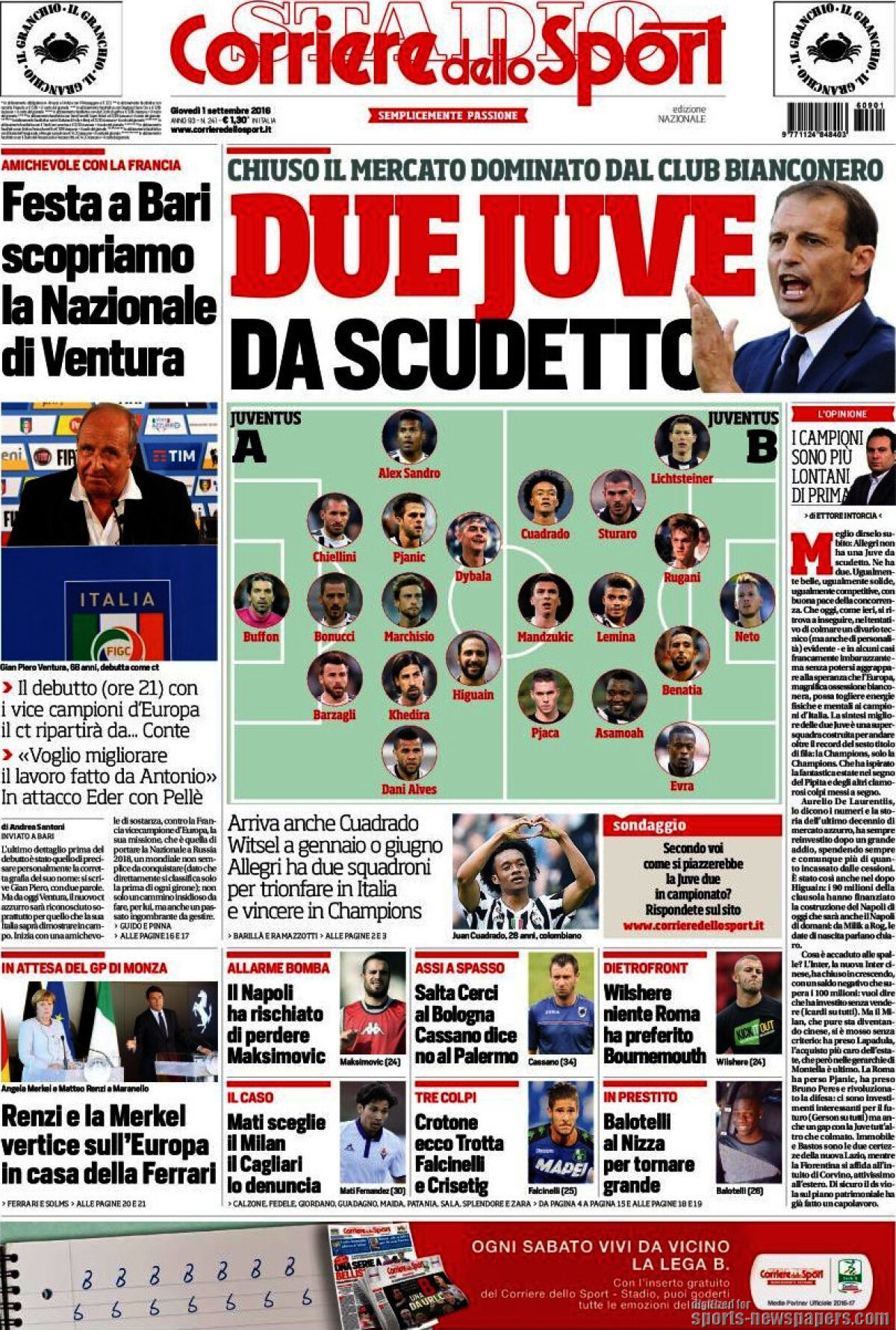 Ce scriu azi ziarele de sport din lume (1 septembrie 2016)