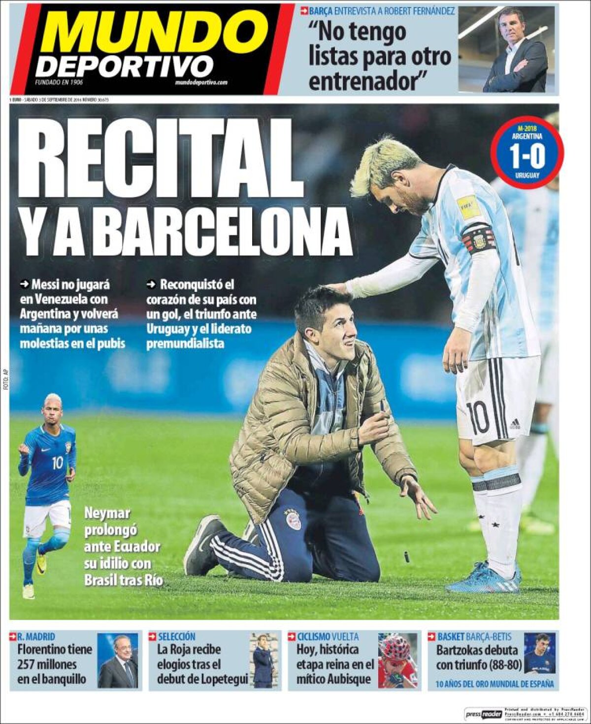 Ce scriu azi ziarele de sport din lume (3 septembrie 2016)