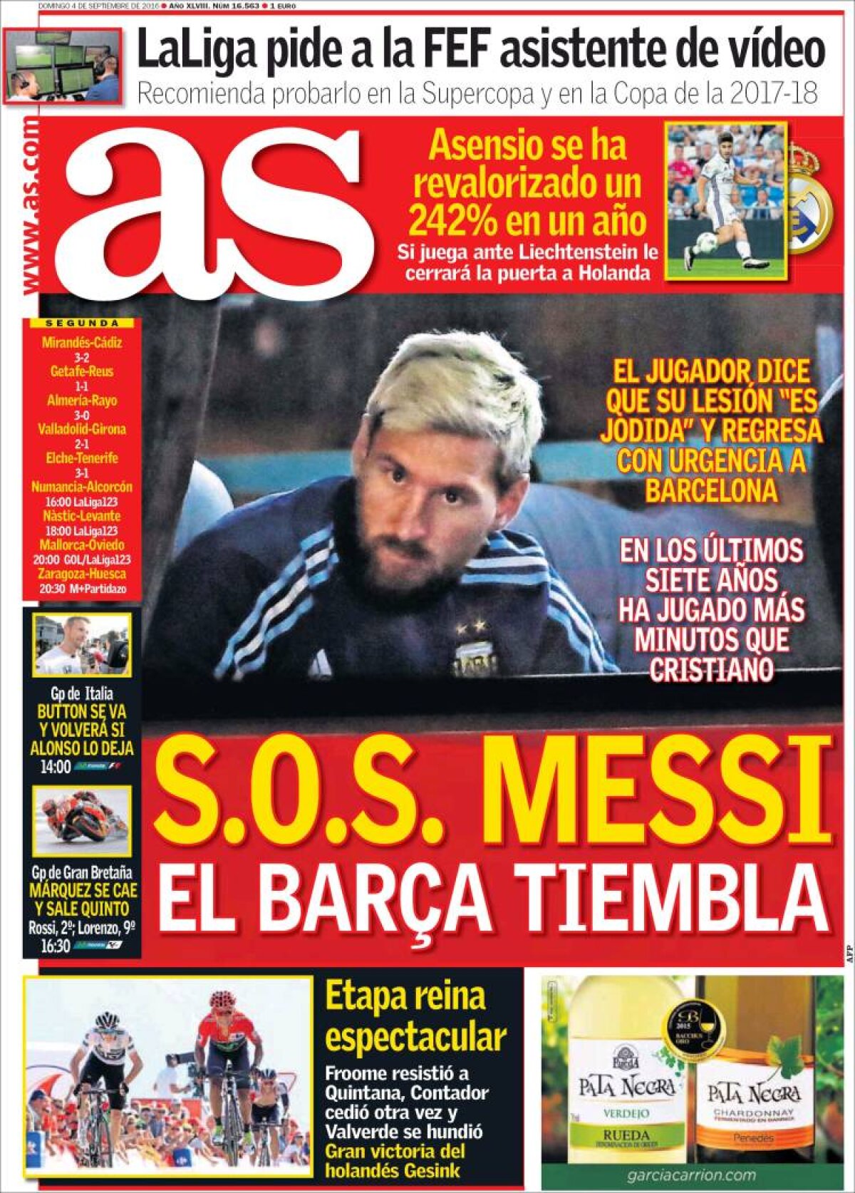 Ce scriu azi ziarele de sport din lume (4 septembrie 2016)