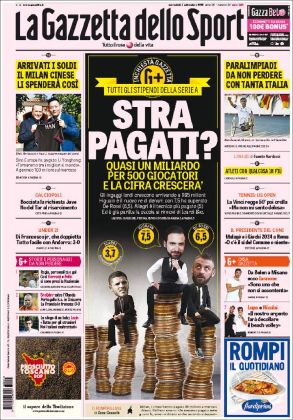 Ce scriu azi ziarele de sport din lume (7 septembrie 2016)