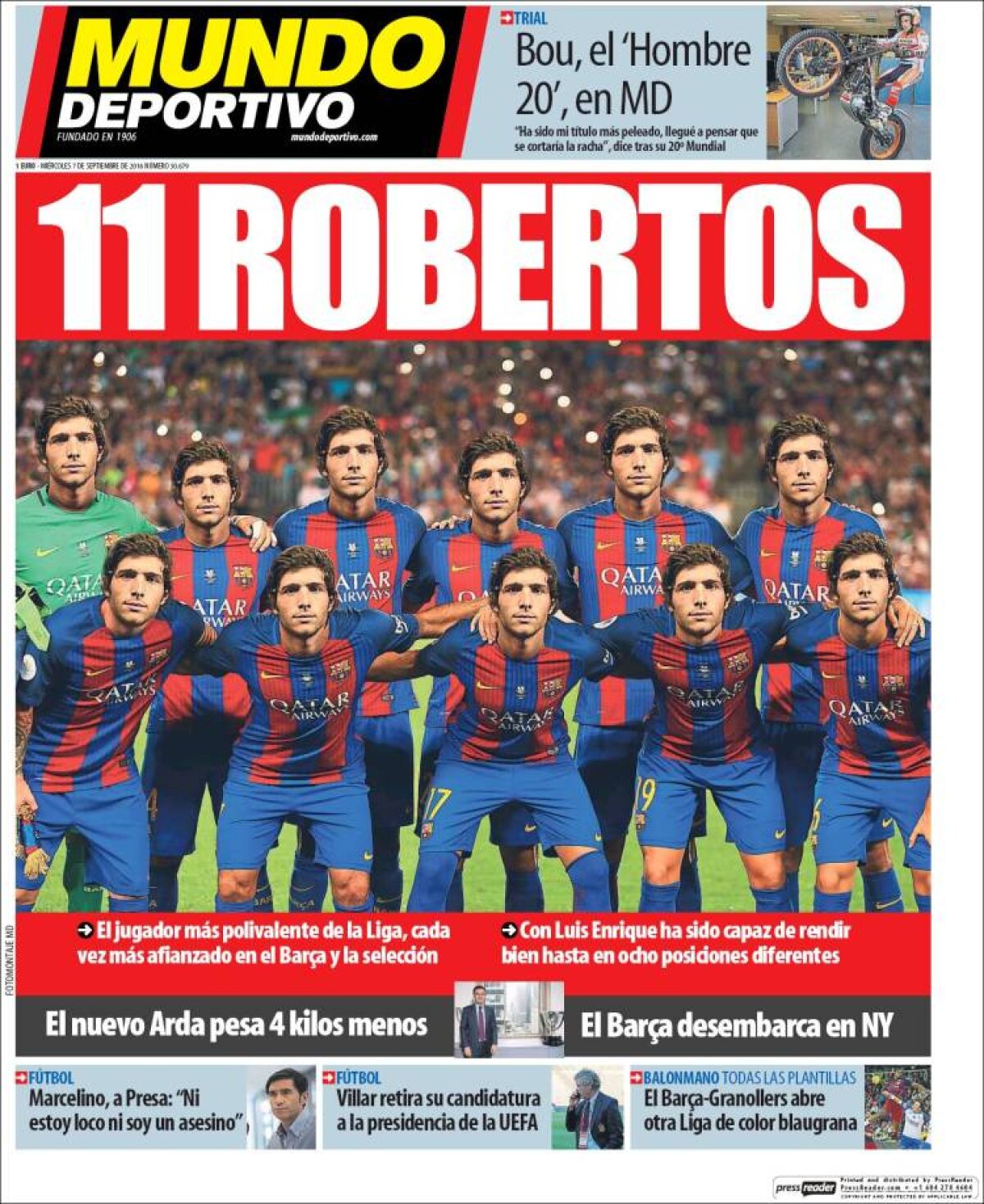 Ce scriu azi ziarele de sport din lume (7 septembrie 2016)