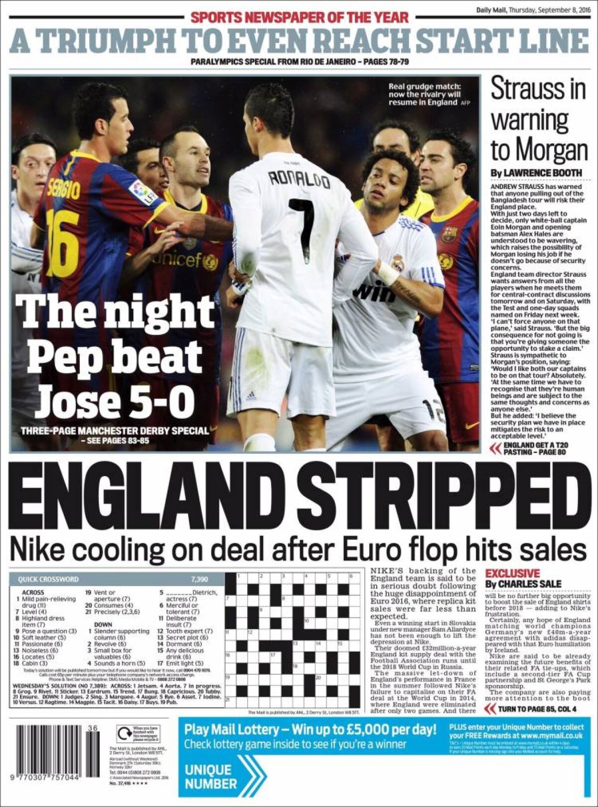 Ce scriu azi ziarele de sport din lume (8 septembrie 2016)