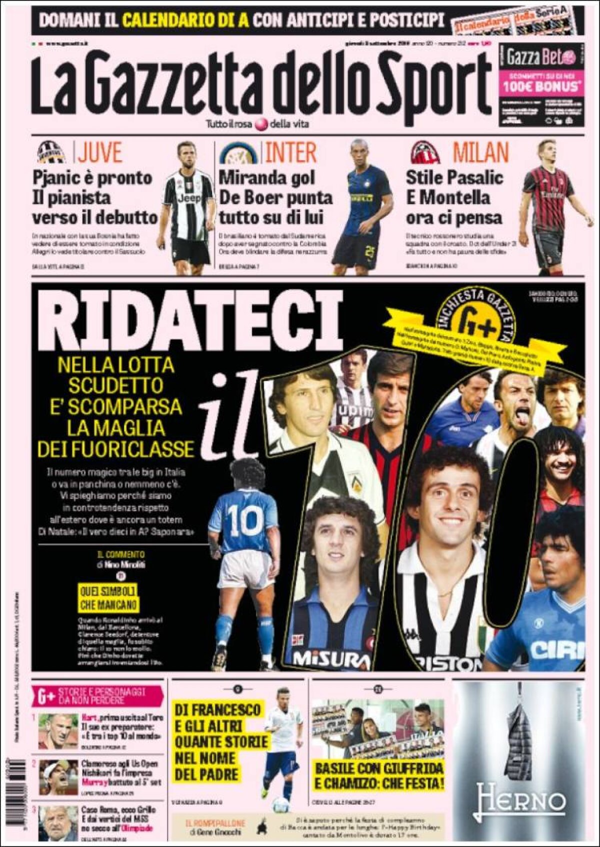 Ce scriu azi ziarele de sport din lume (8 septembrie 2016)