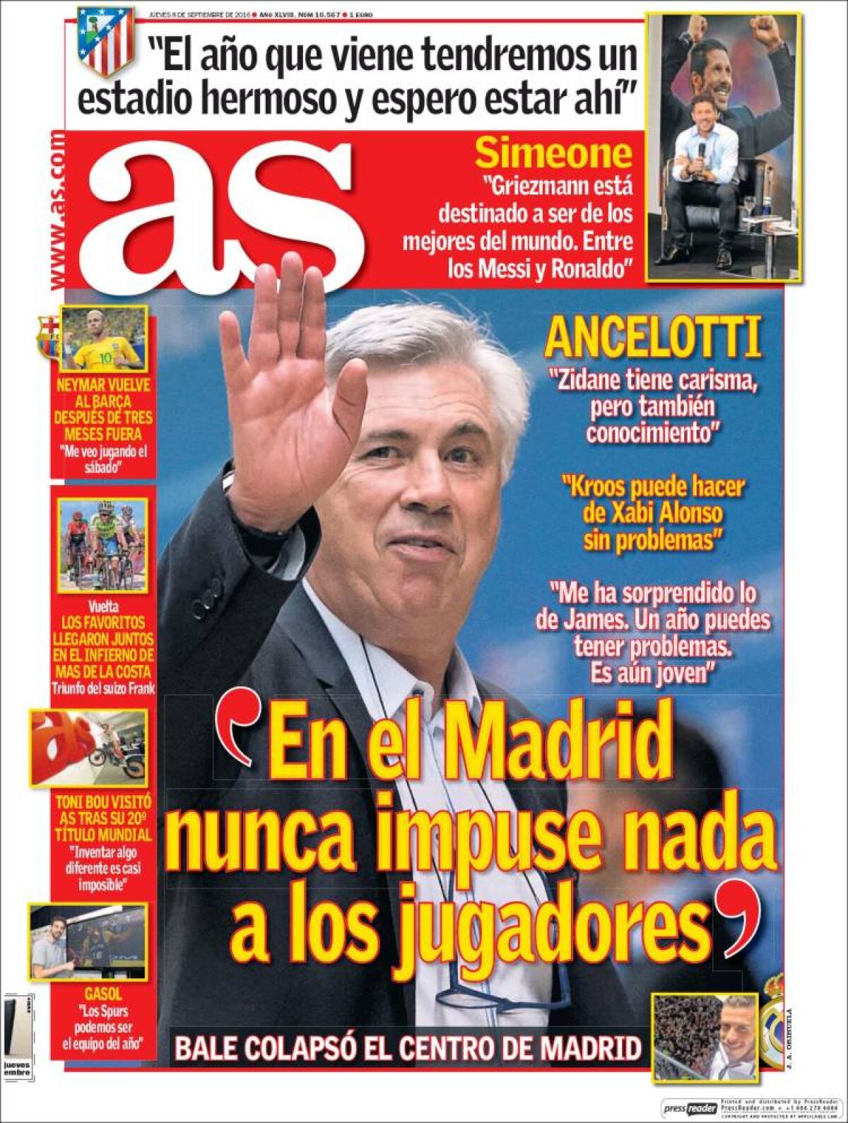 Ce scriu azi ziarele de sport din lume (8 septembrie 2016)