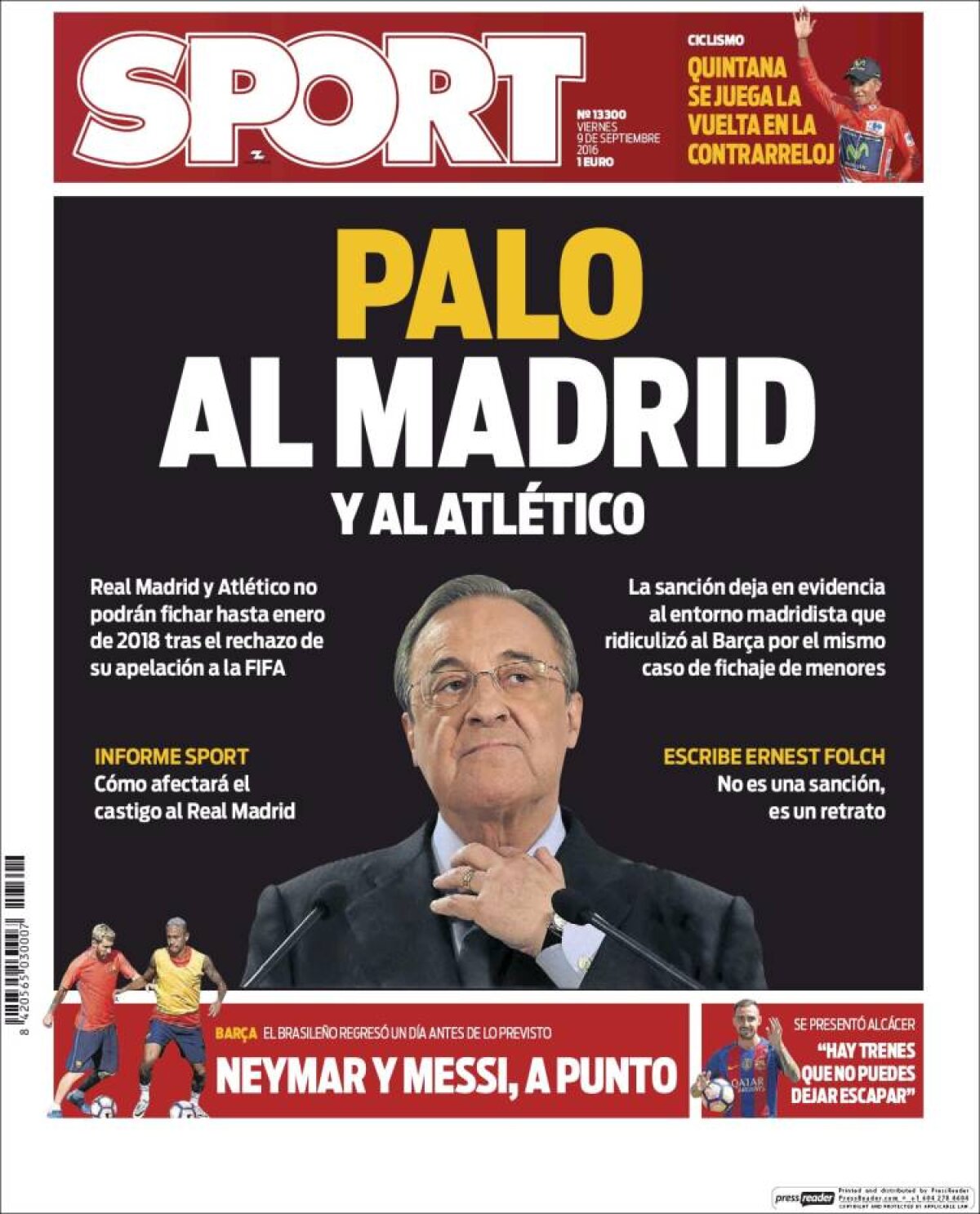 Ce scriu azi ziarele de sport din lume (9 septembrie 2016)