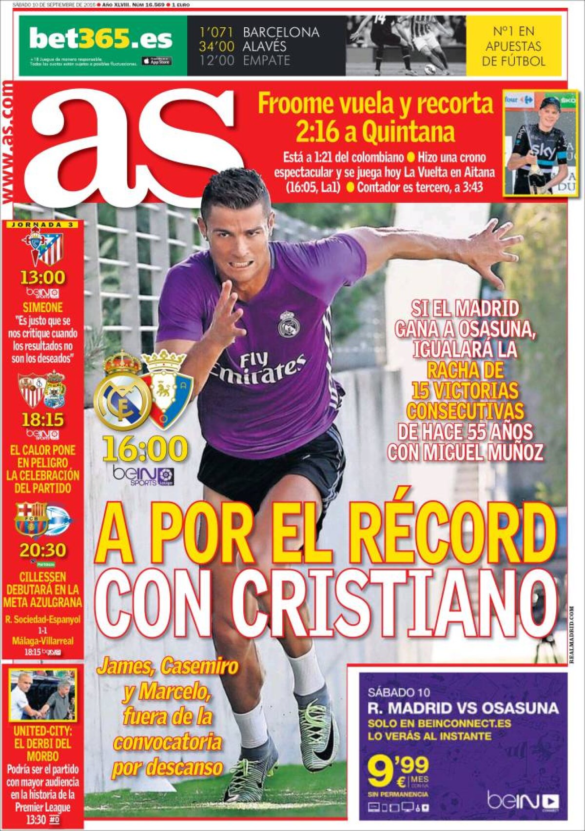 Ce scriu azi ziarele de sport din lume (10 septembrie 2016)