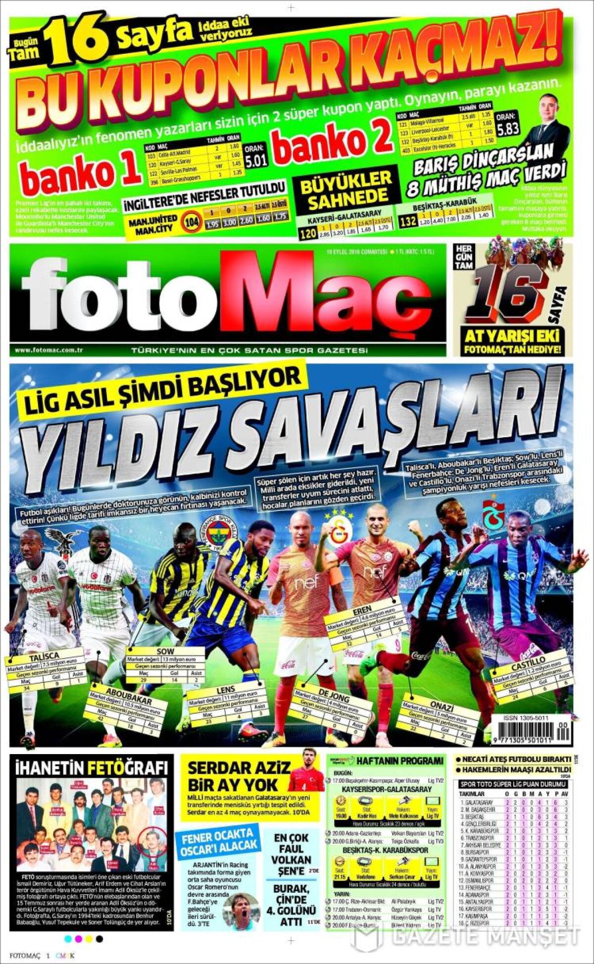 Ce scriu azi ziarele de sport din lume (10 septembrie 2016)