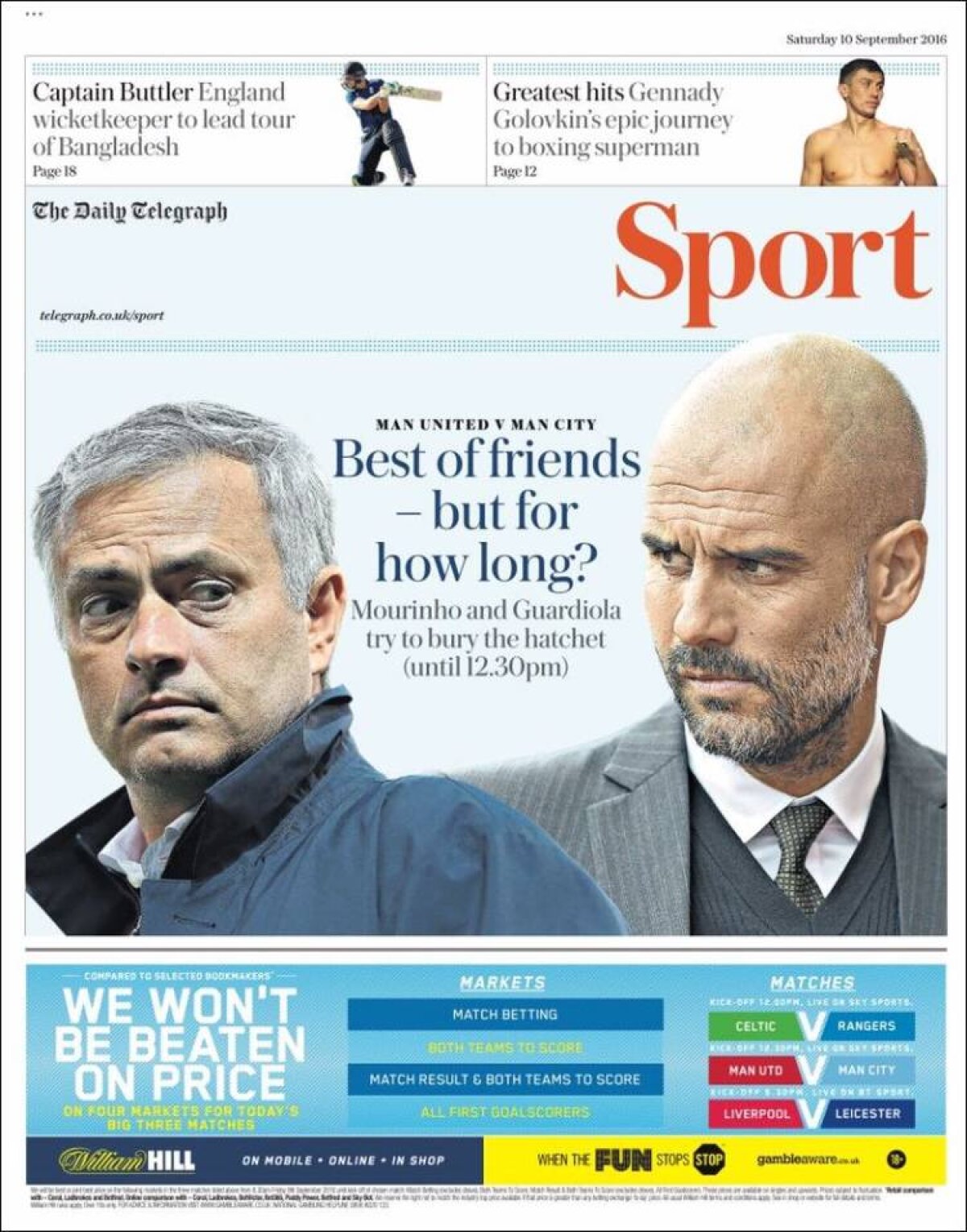 Ce scriu azi ziarele de sport din lume (10 septembrie 2016)