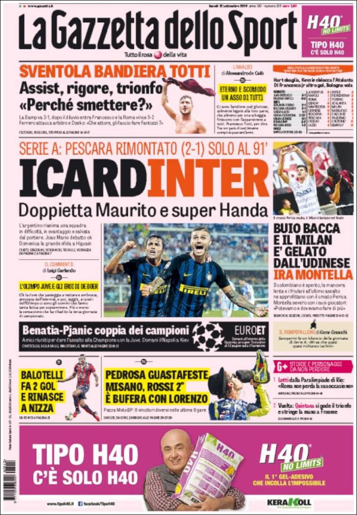 Ce scriu azi ziarele de sport din lume (12 septembrie 2016)