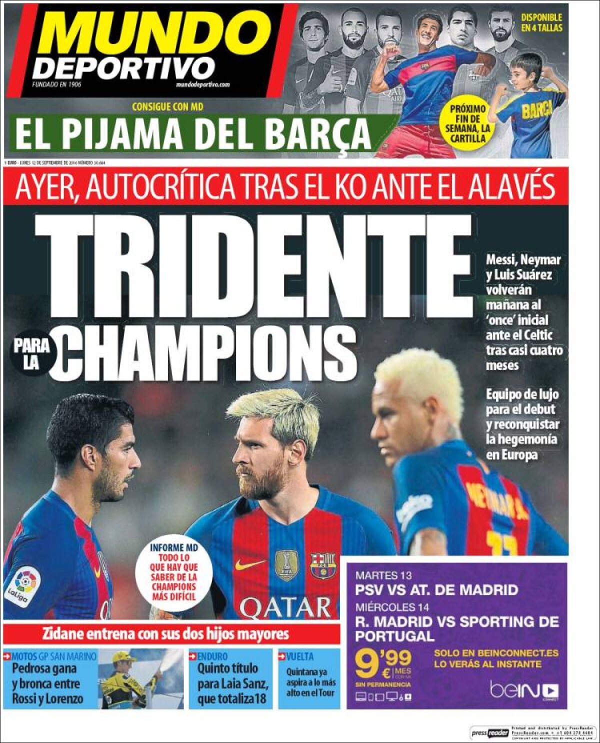 Ce scriu azi ziarele de sport din lume (12 septembrie 2016)