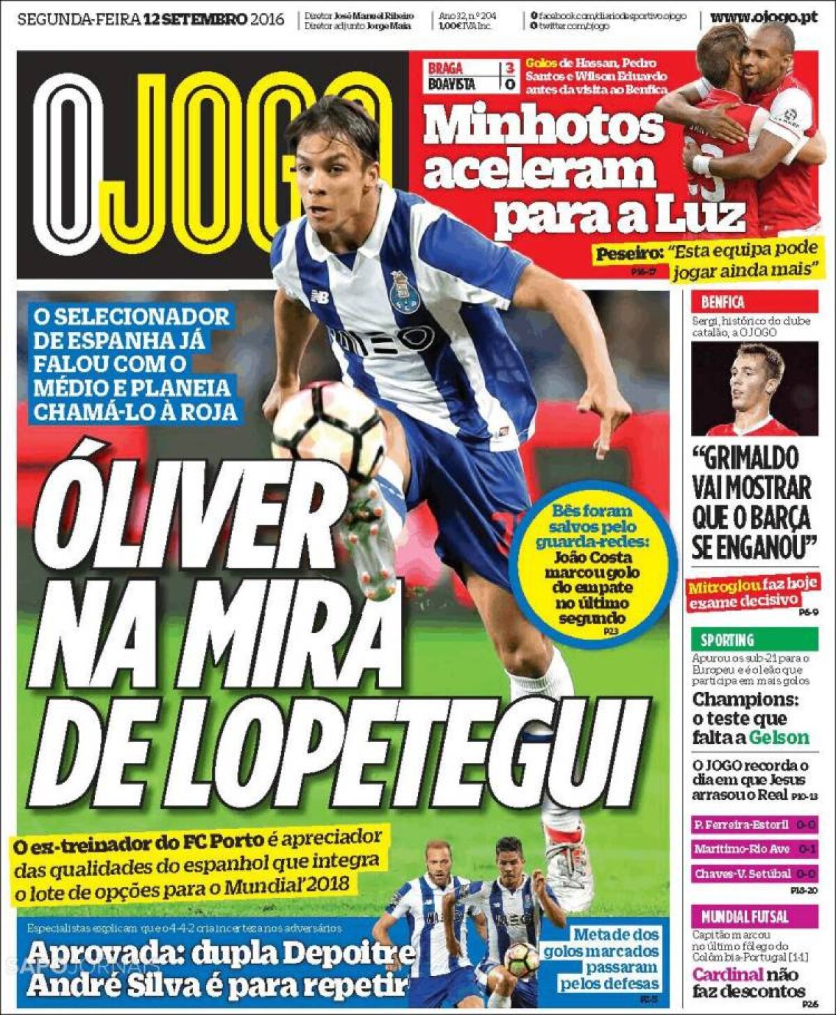 Ce scriu azi ziarele de sport din lume (12 septembrie 2016)