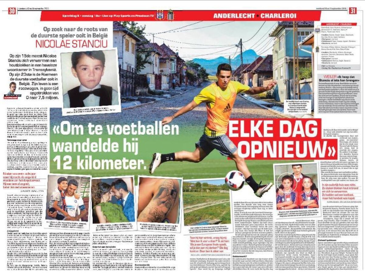 Jurnaliștii unui cotidian belgian au vizitat satul natal al lui Stanciu: "Mergea 12 kilometri pentru a juca fotbal"