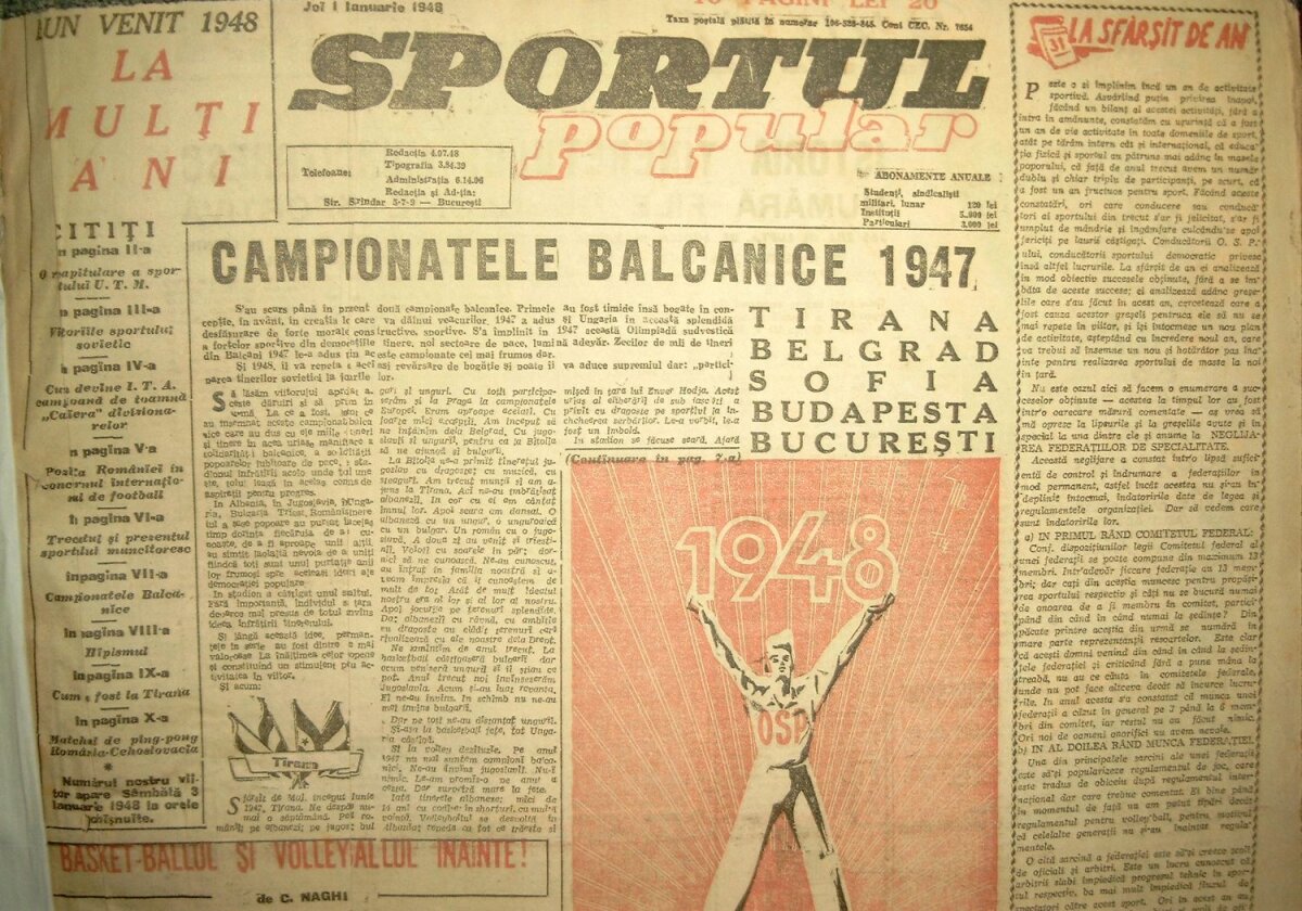 92 de ani de Gazetă » Primul număr a apărut la câteva luni după prima medalie la Jocurile Olimpice: costa 3 lei și avea 6 pagini