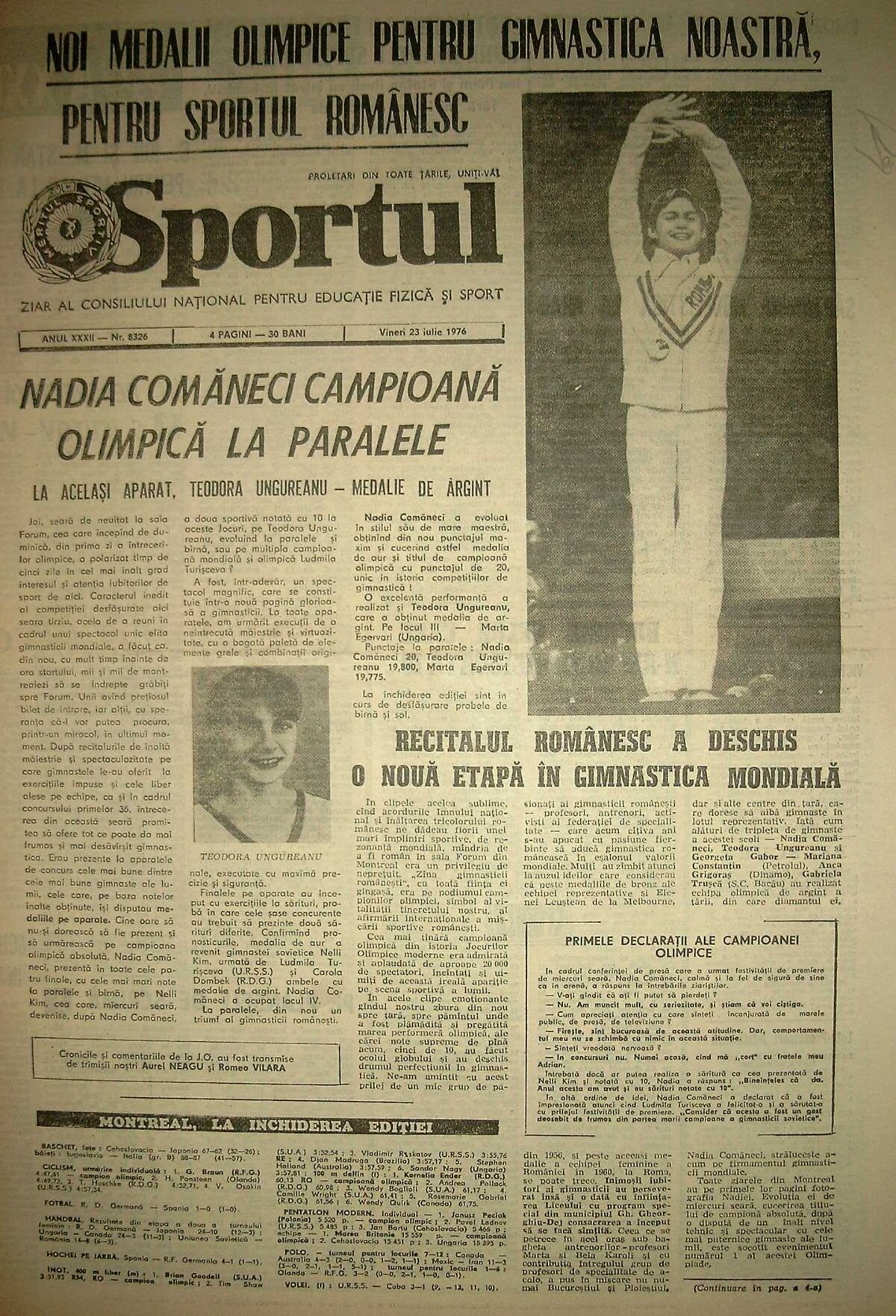 92 de ani de Gazetă » Primul număr a apărut la câteva luni după prima medalie la Jocurile Olimpice: costa 3 lei și avea 6 pagini