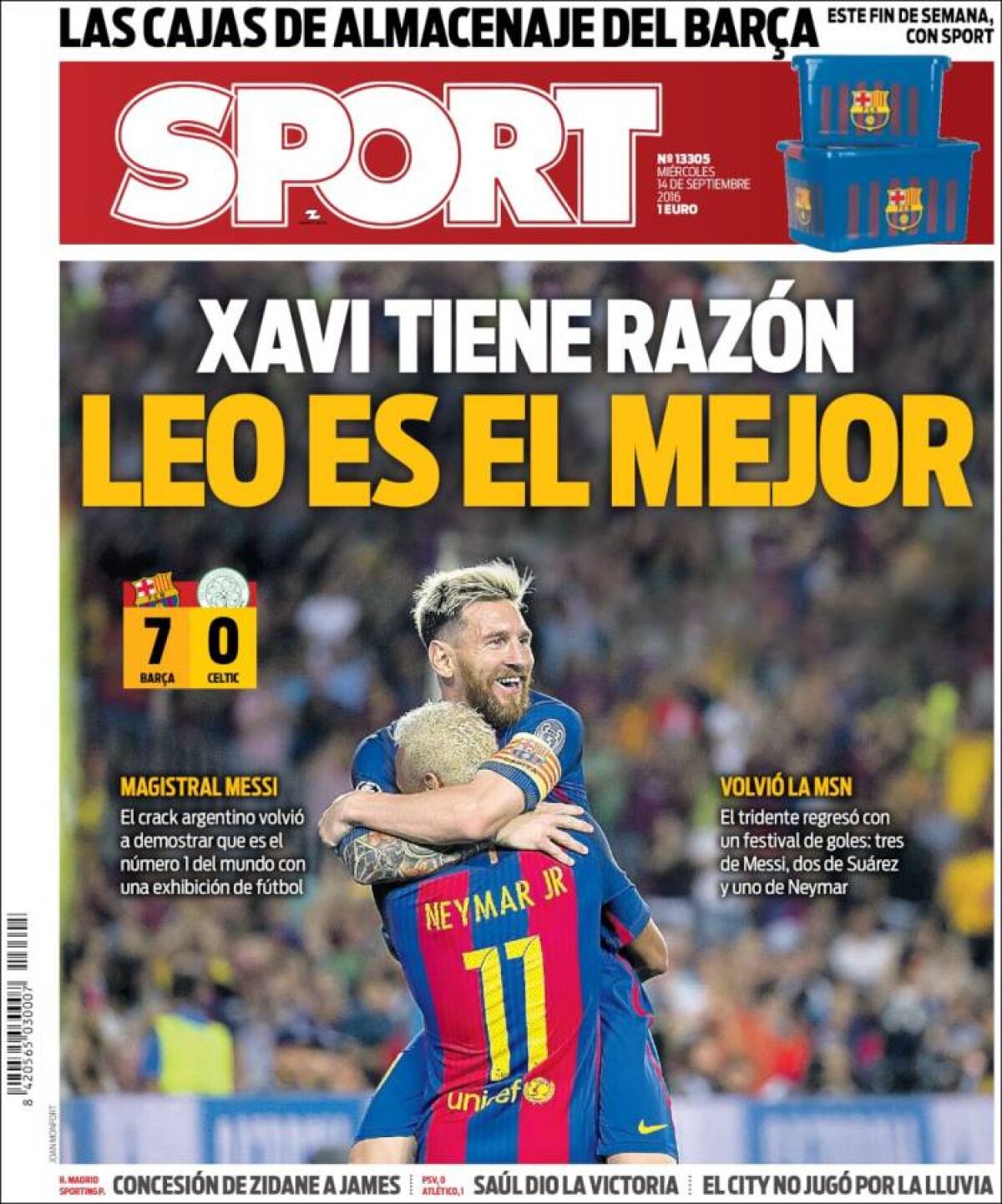 Ce scriu azi ziarele de sport din lume (14 septembrie 2016)