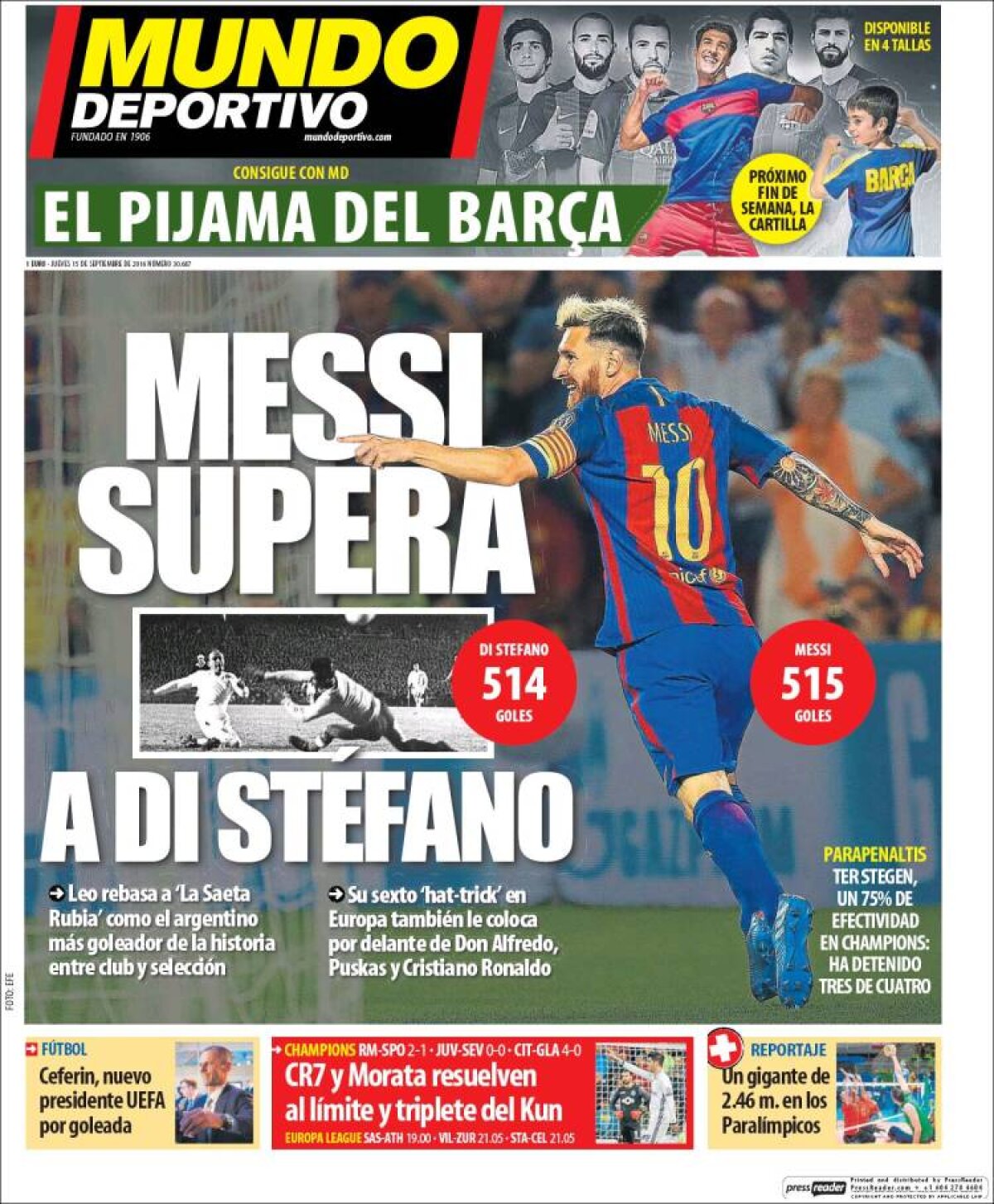 Ce scriu azi ziarele de sport din lume (15 septembrie 2016)