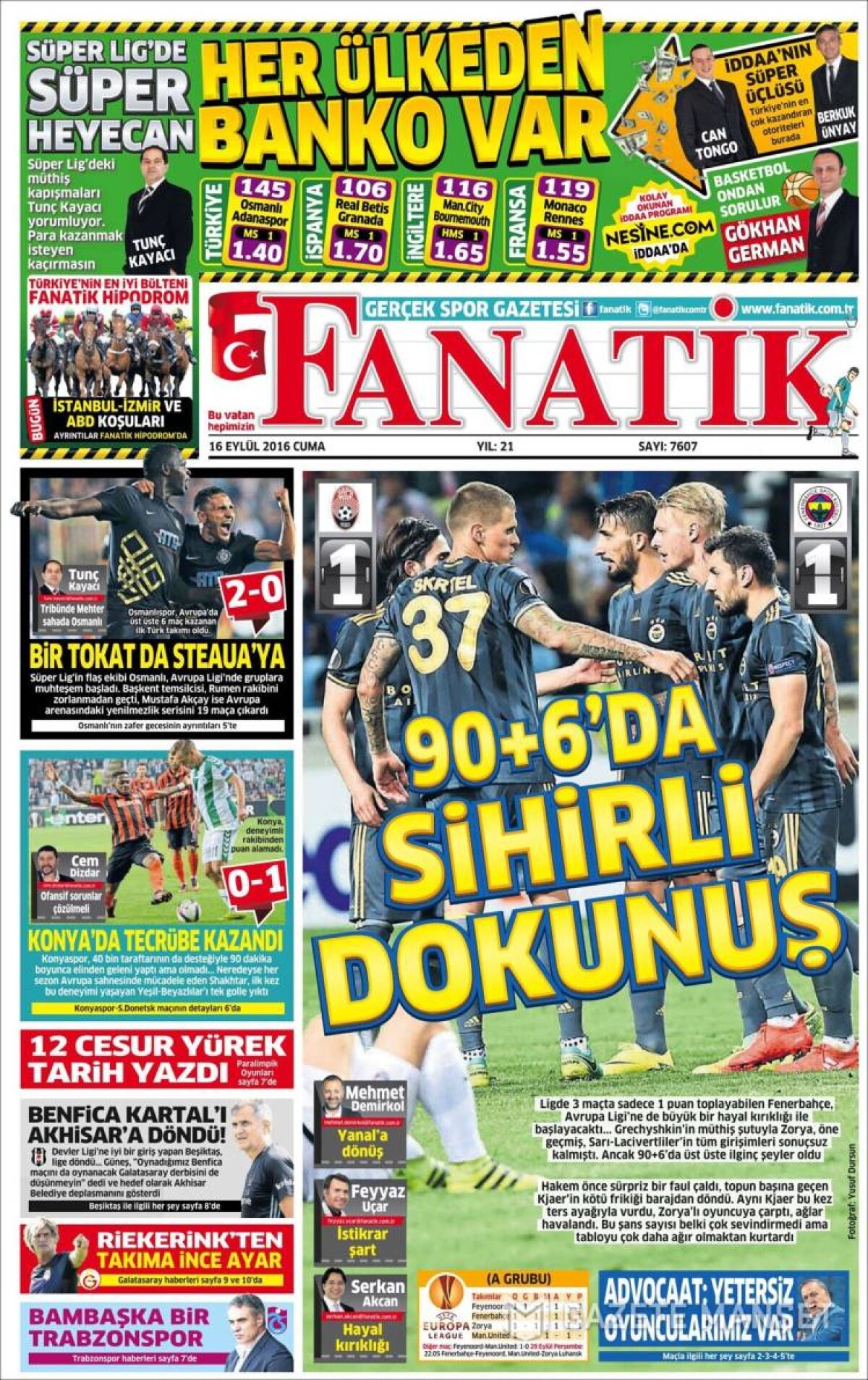 Ce scriu azi ziarele de sport din lume (16 septembrie 2016)