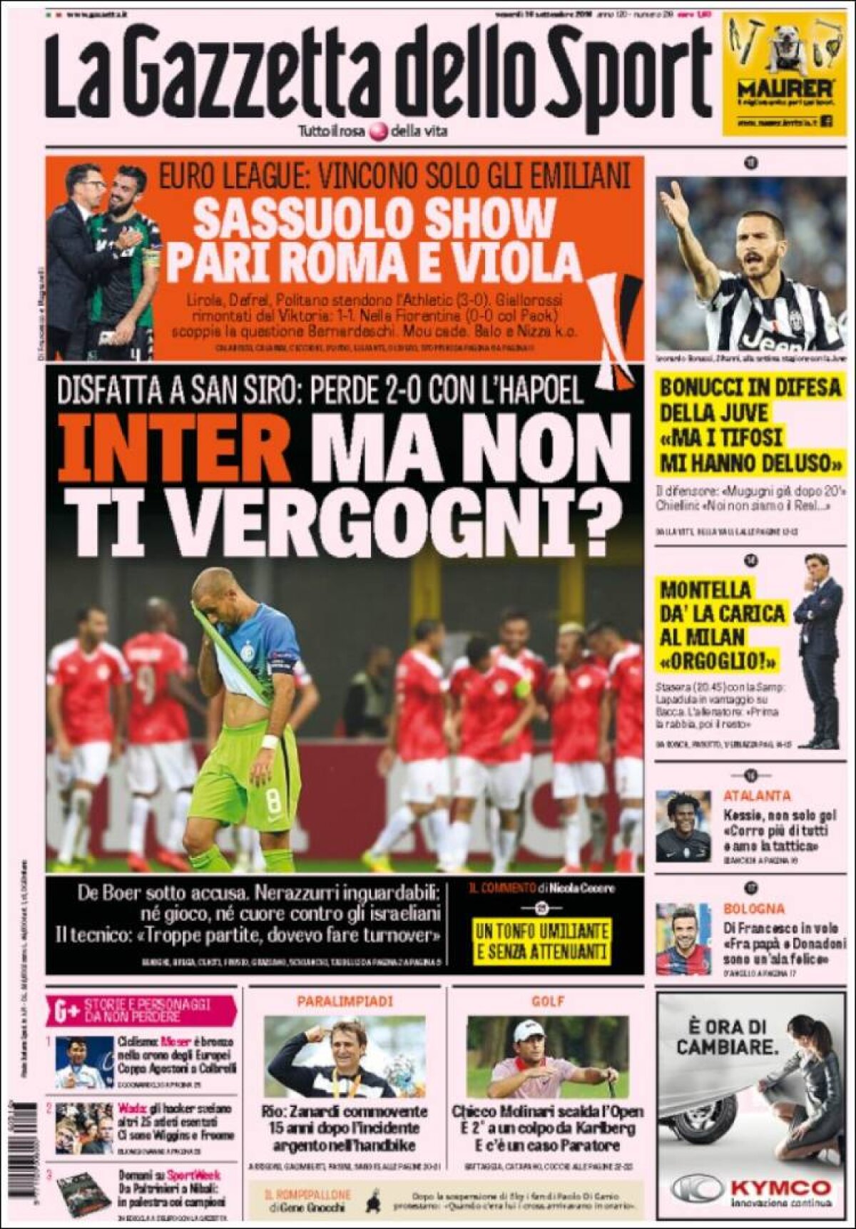 Ce scriu azi ziarele de sport din lume (16 septembrie 2016)